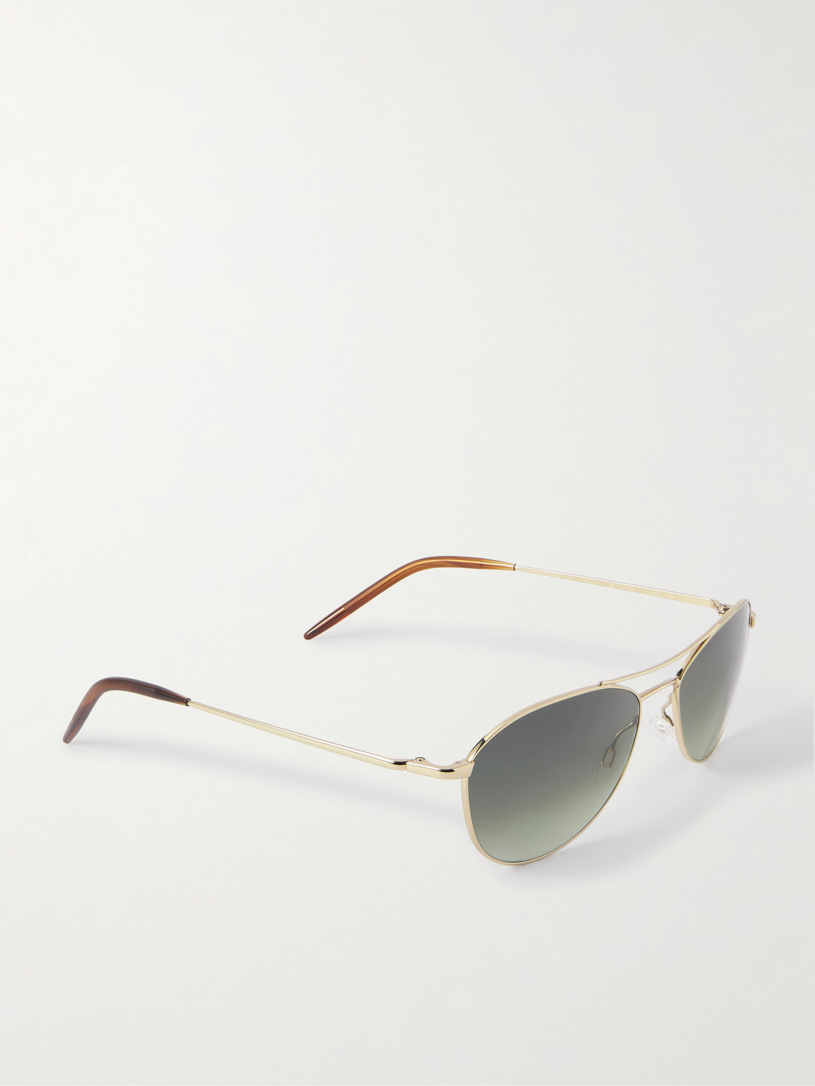 Oliver Peoples Aero Ii Aviator-style Gold-tone Sunglasses