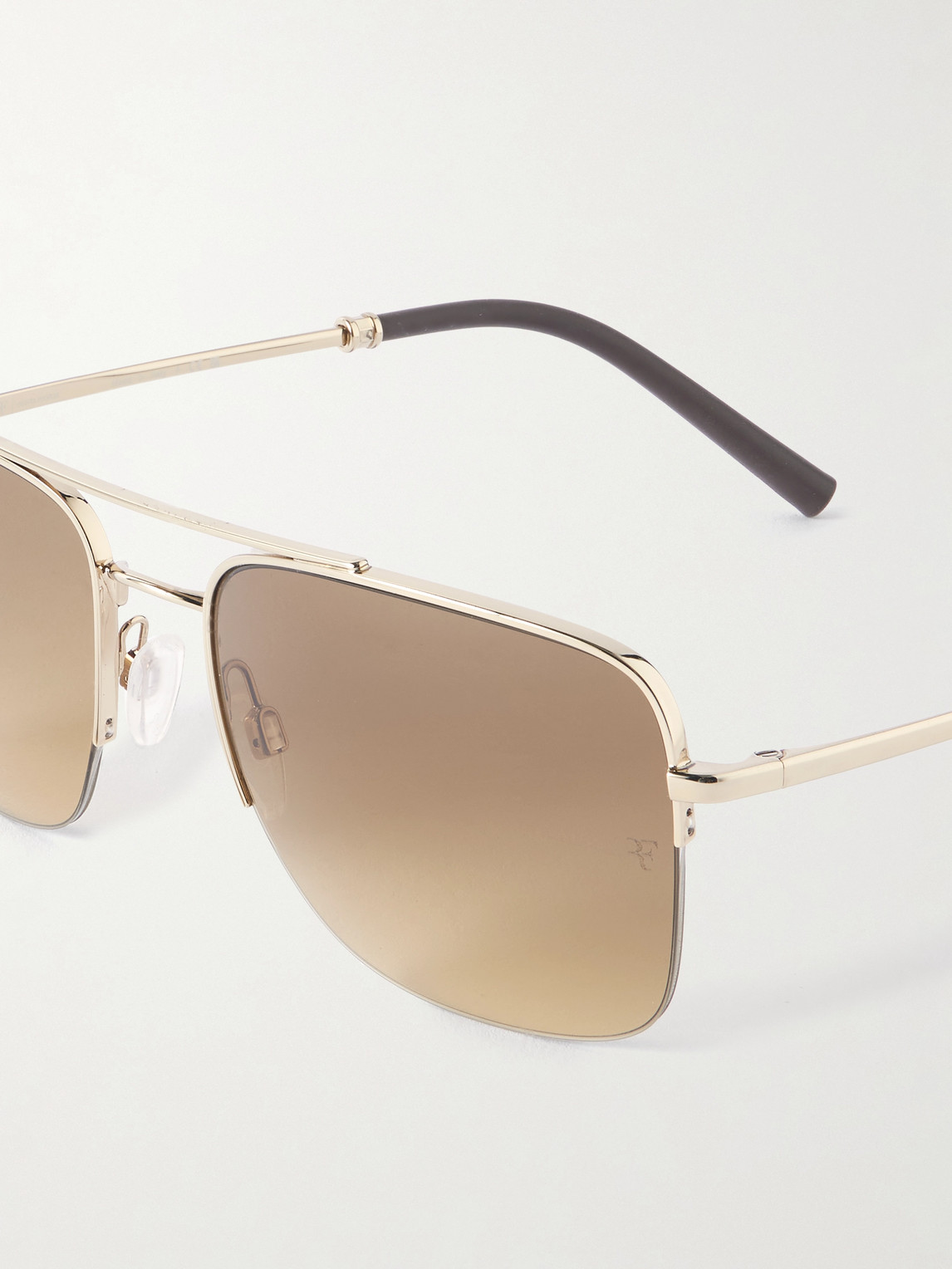 Oliver Peoples Roger Federer R-2 Aviator-style Gold-tone Sunglasses