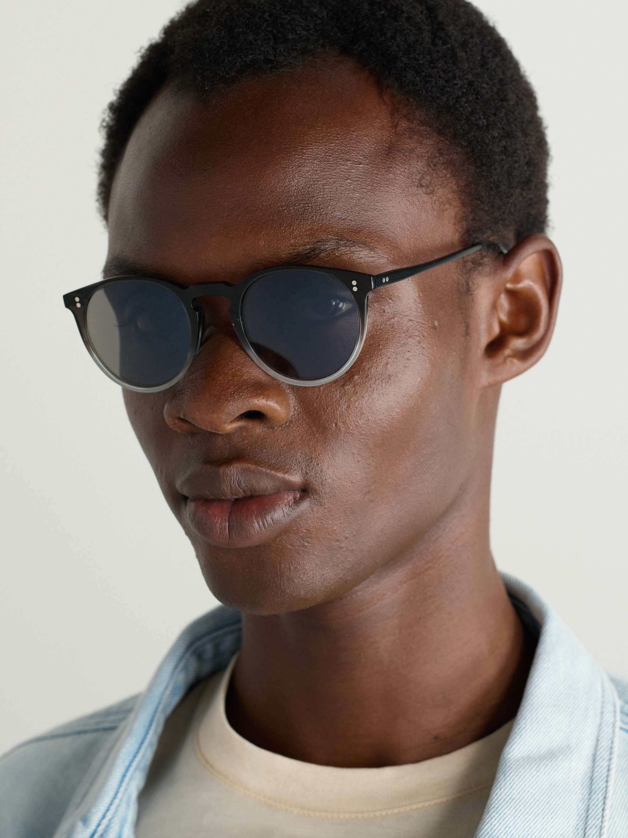 OLIVER PEOPLES O'Malley ラウンドフレーム トータスシェル アセテート サングラス