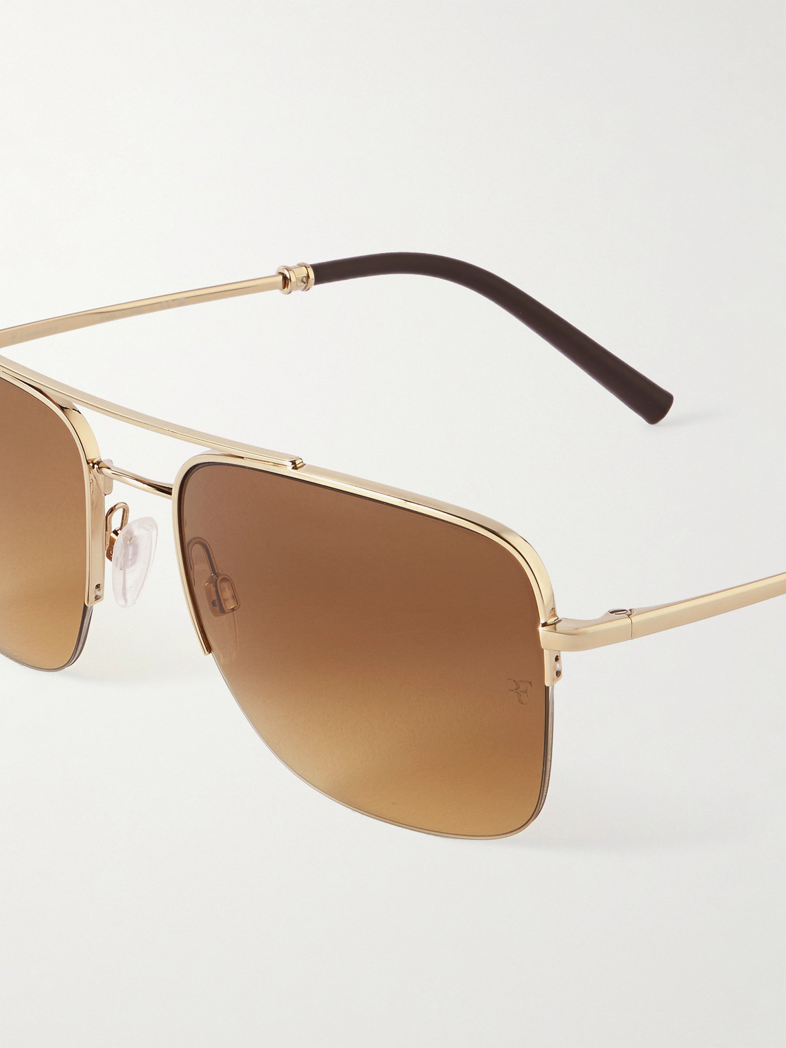 Oliver Peoples Roger Federer R-14 Aviator-style Gold-tone Sunglasses
