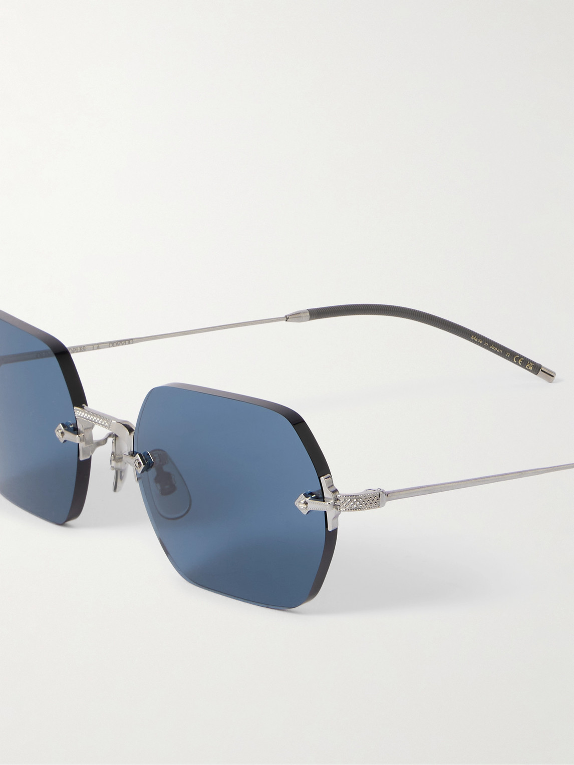 Oliver Peoples Tk-13 Round-frame Rimless Silver-tone Sunglasses In Metallic