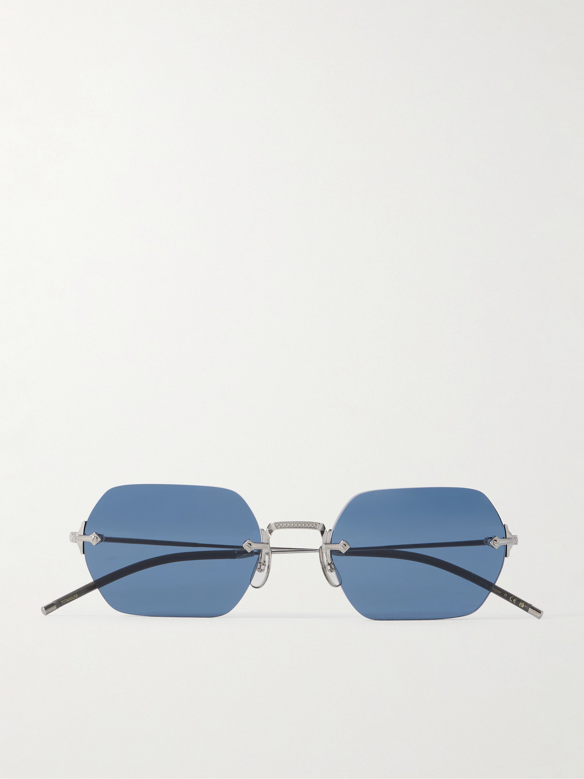 Oliver Peoples TK-13 Round-Frame Rimless Silver-Tone Sunglasses - Men