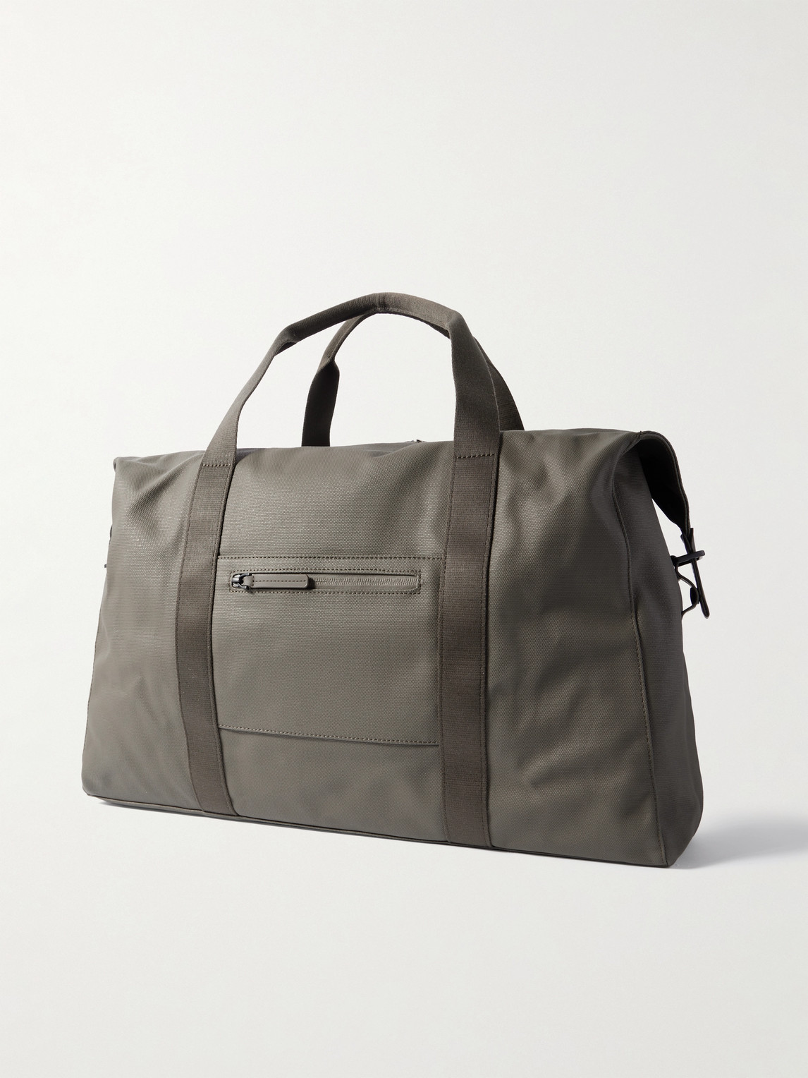  Horizn Studios - Sofo L Leather And Grosgrain-trimmed Canvas Weekend Bag - Men - Green 