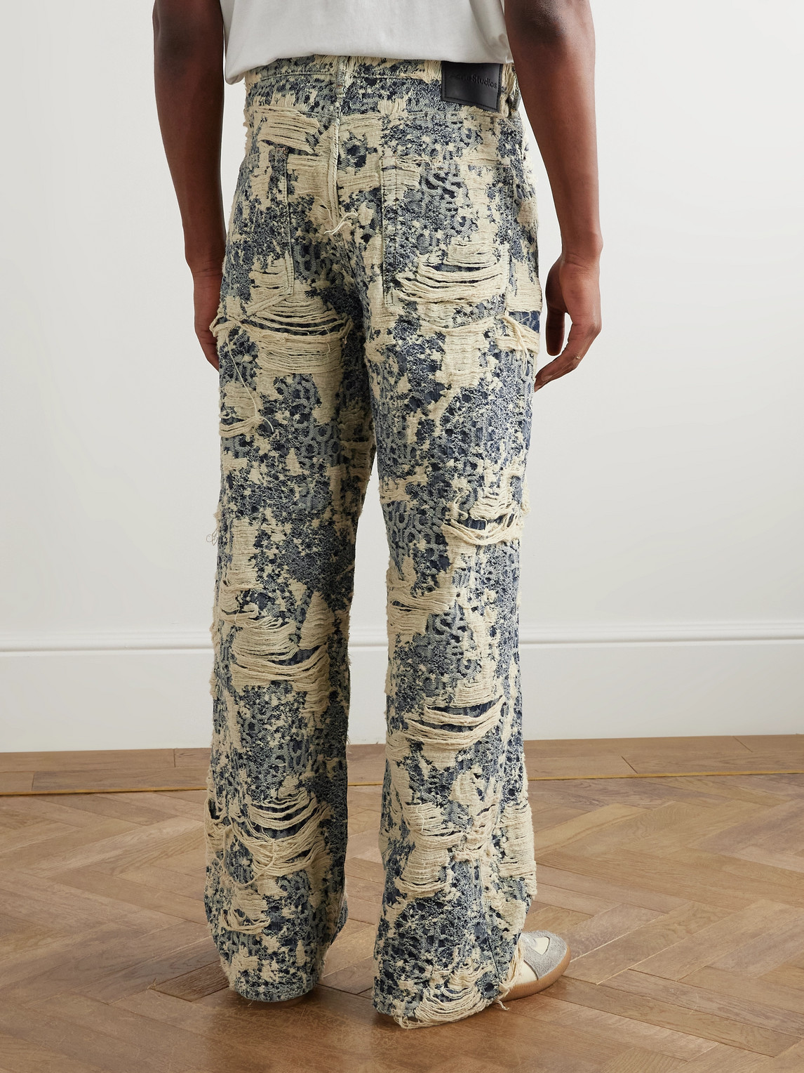 Acne Studios Wide-leg Distressed Jeans In Multi