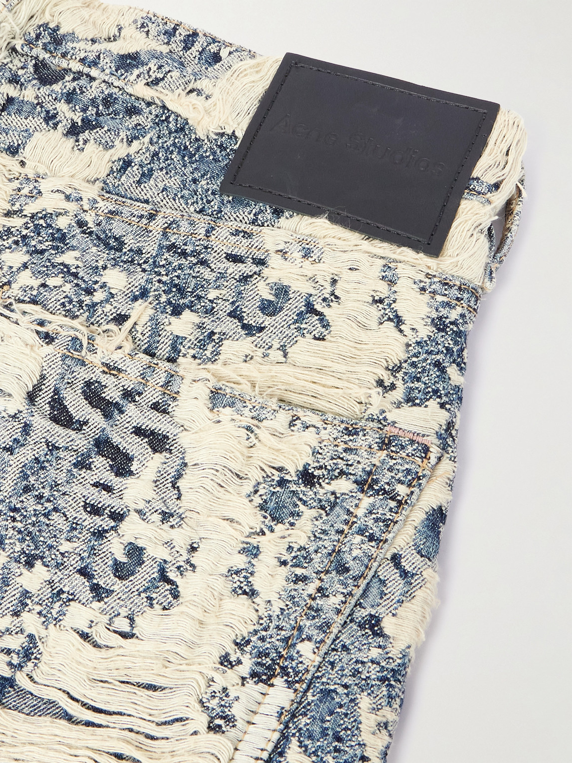 Acne Studios Wide-leg Distressed Jeans In Multi