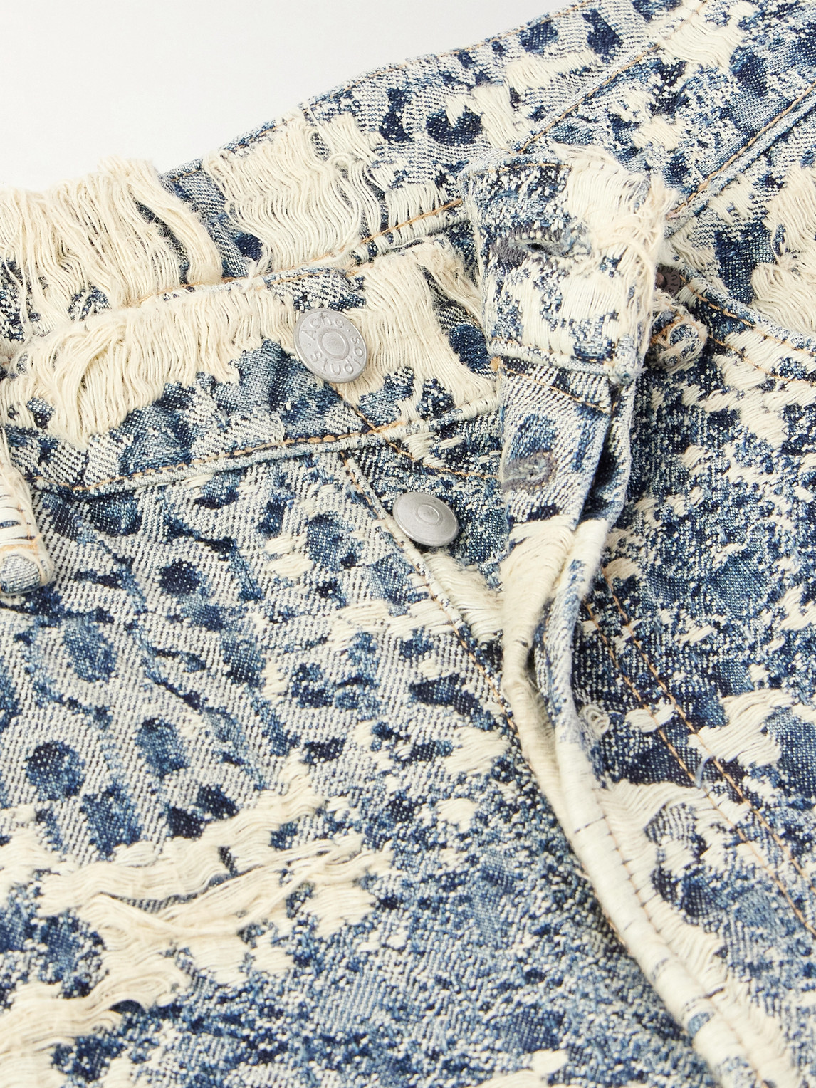 Acne Studios Wide-leg Distressed Jeans In Multi