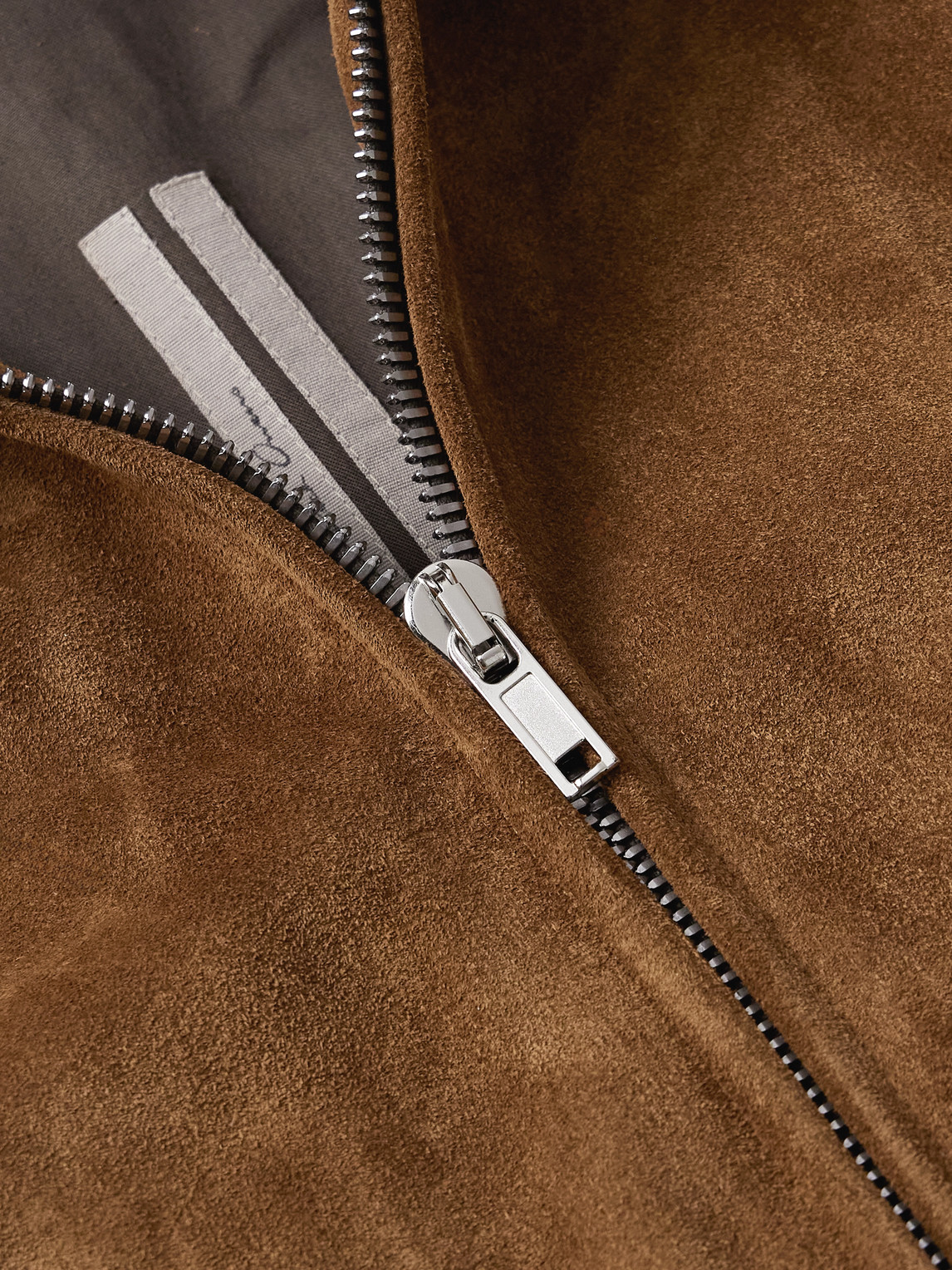 Rick Owens Brad Webbing-trimmed Suede Bomber Jacket In Brown