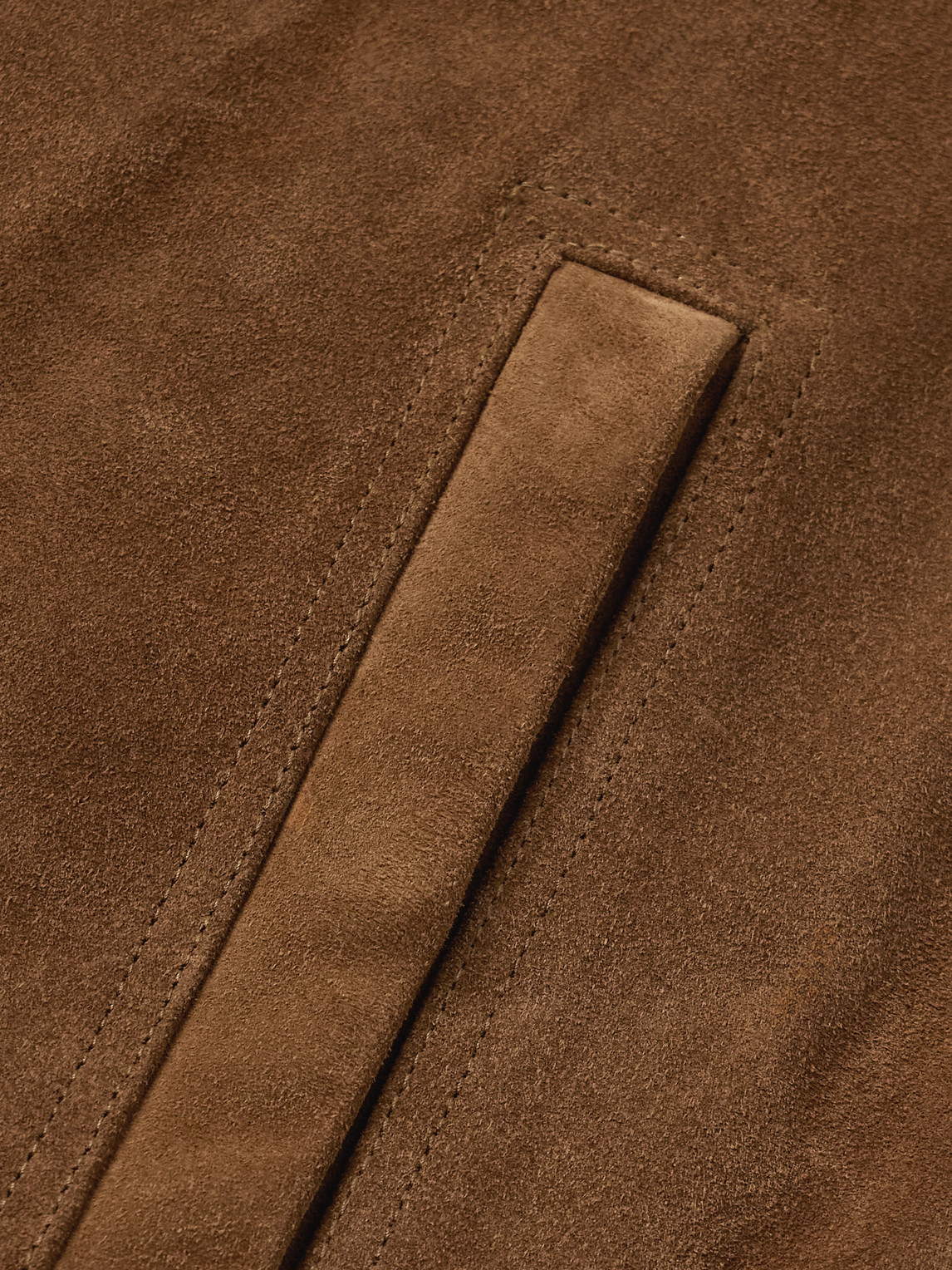 Rick Owens Brad Webbing-trimmed Suede Bomber Jacket In Brown