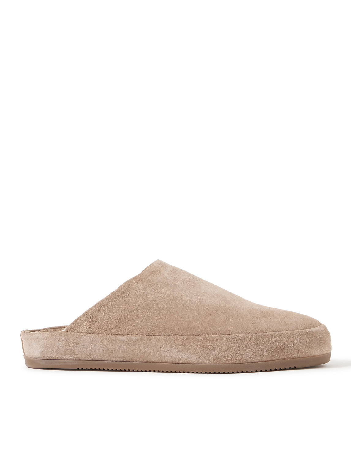 Mulo Shearling-lined Suede Slippers In Animal Print