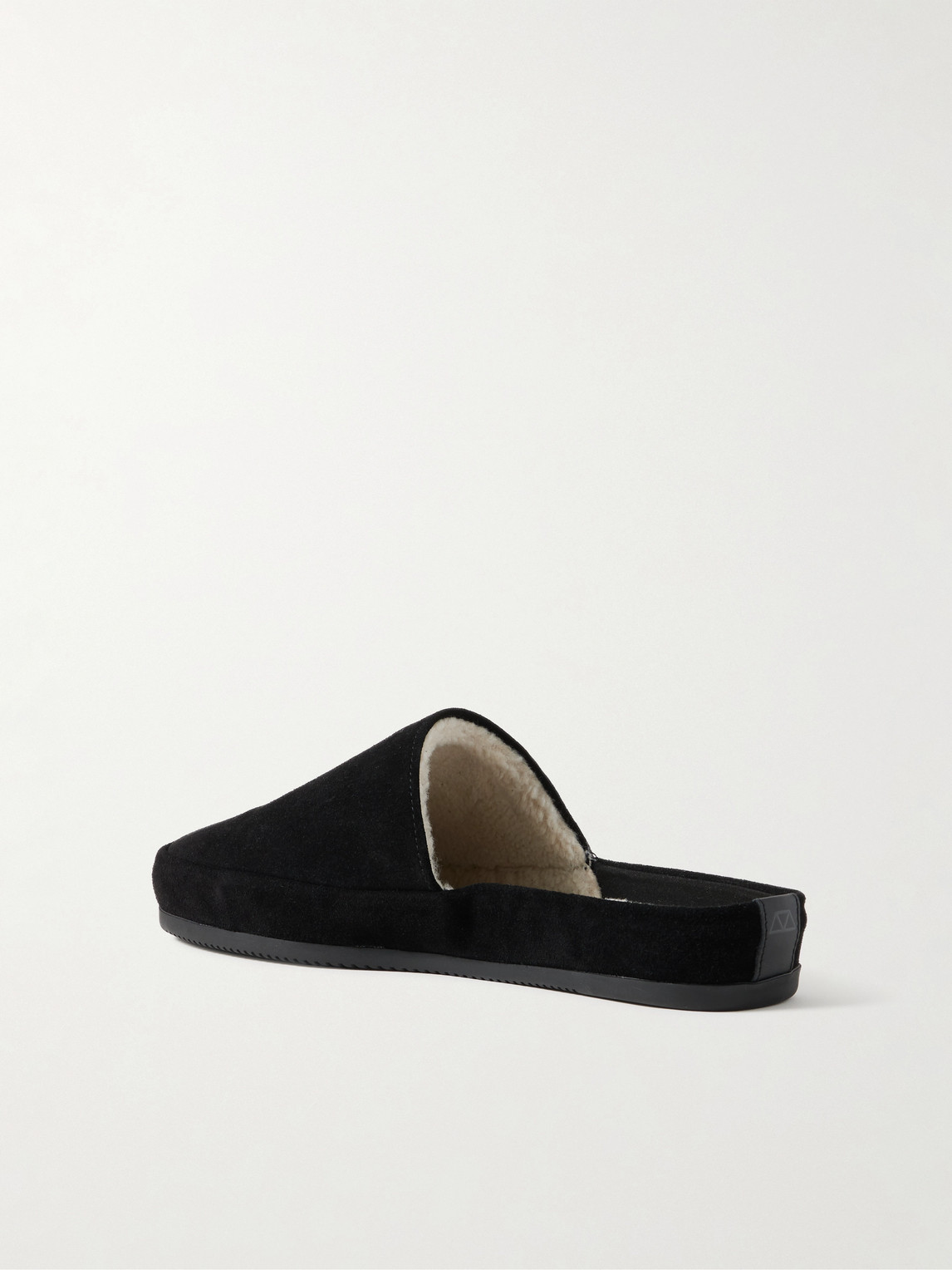  Mulo - Shearling-lined Suede Slippers - Men - Black - Uk 7 