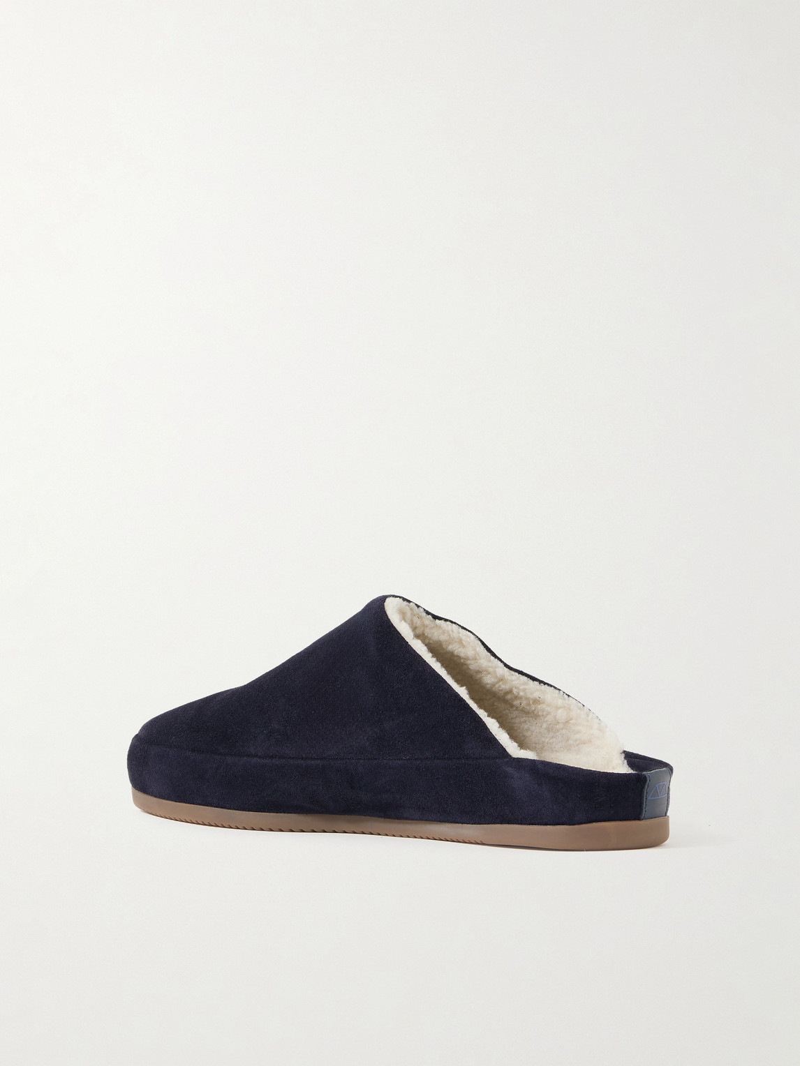  Mulo - Shearling-lined Suede Slippers - Men - Blue - Uk 7.5 