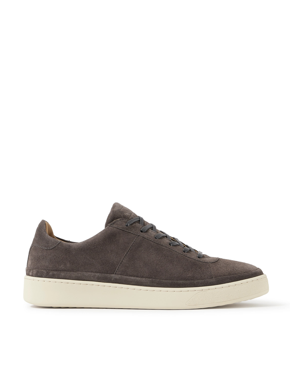 Mulo Waxed-suede Sneakers In Gray