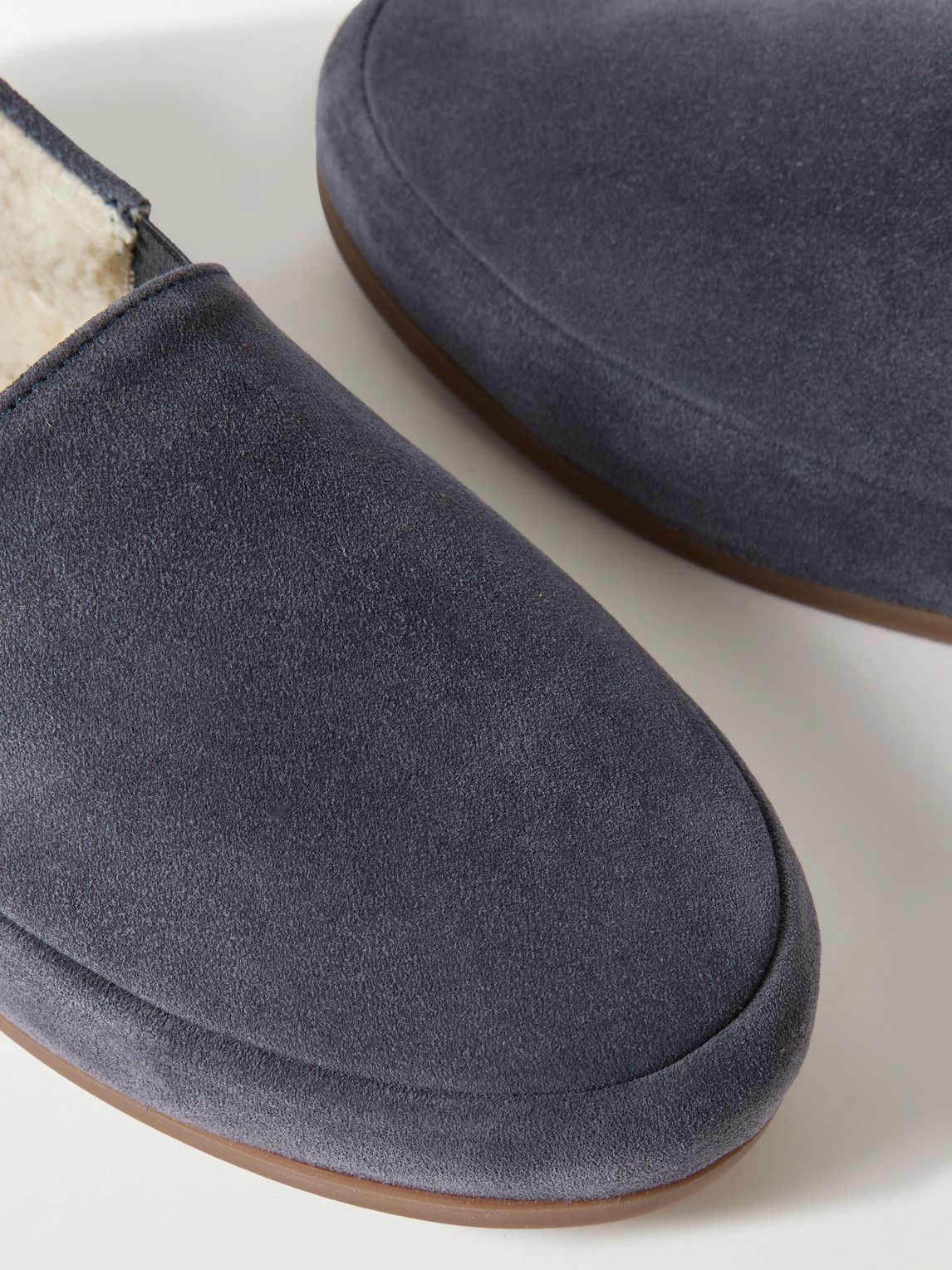  Mulo - Fleece-lined Suede Loafers - Men - Blue - Uk 7 