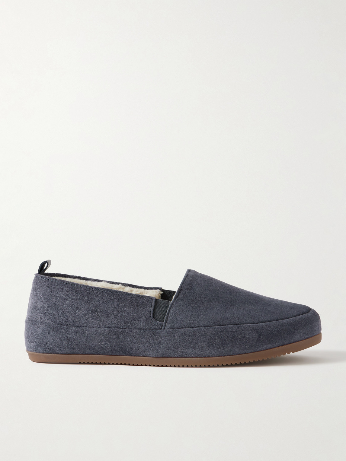 Mulo Fleece-lined Suede Loafers In Grey