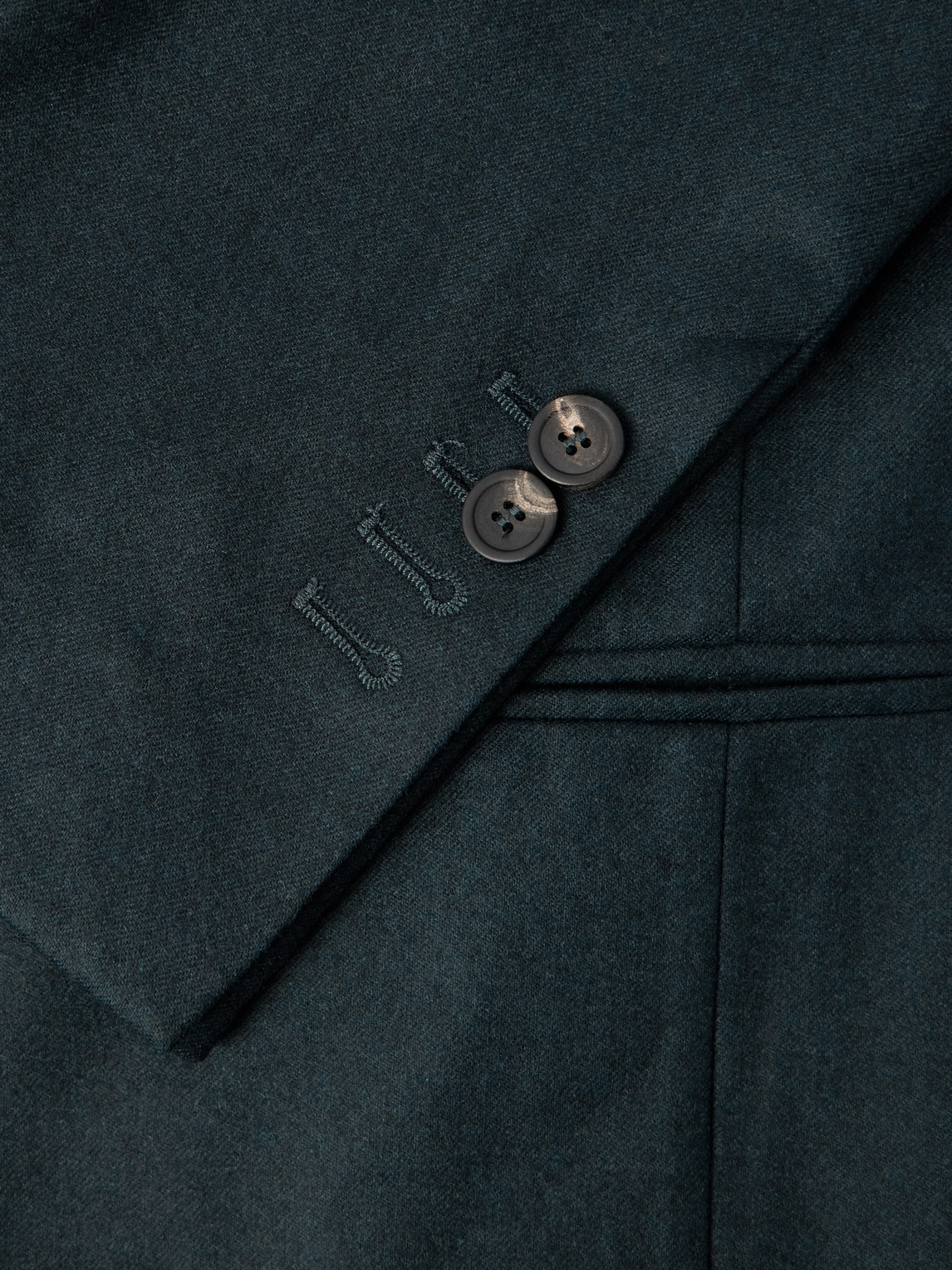 Altea Alain Double-breasted Virgin Wool-blend Flannel Blazer In Blue
