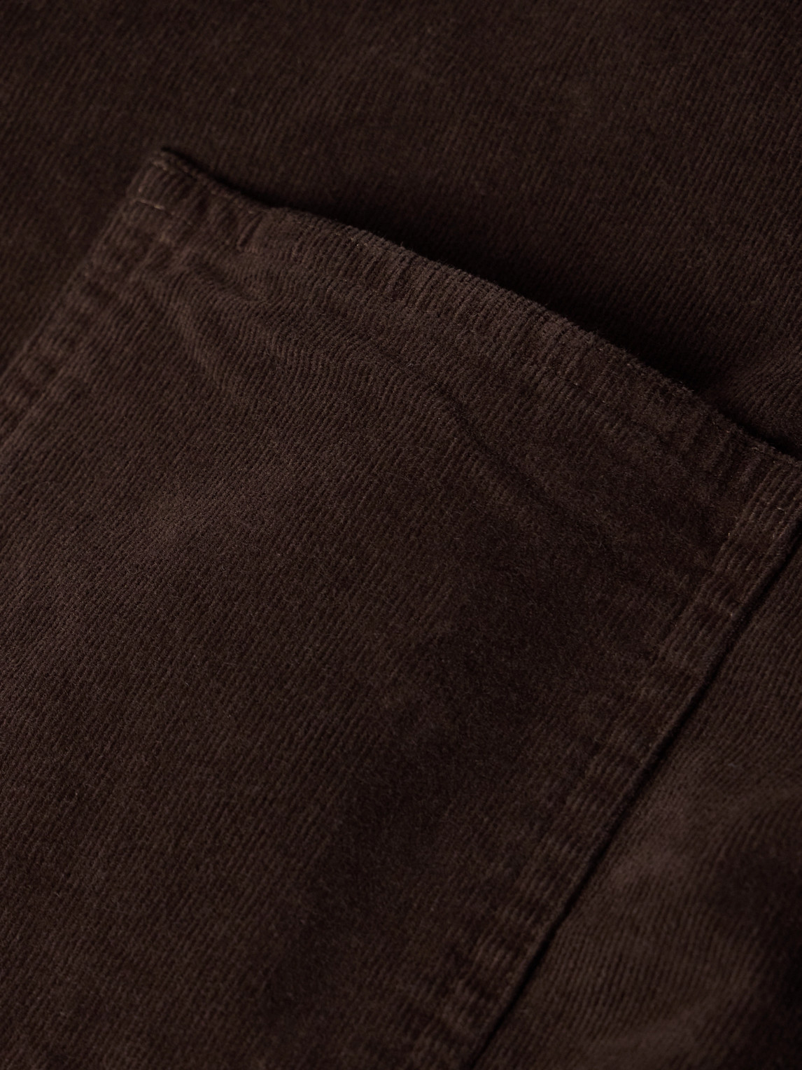 Altea Garment-dyed Cotton-blend Corduroy Overshirt In Brown