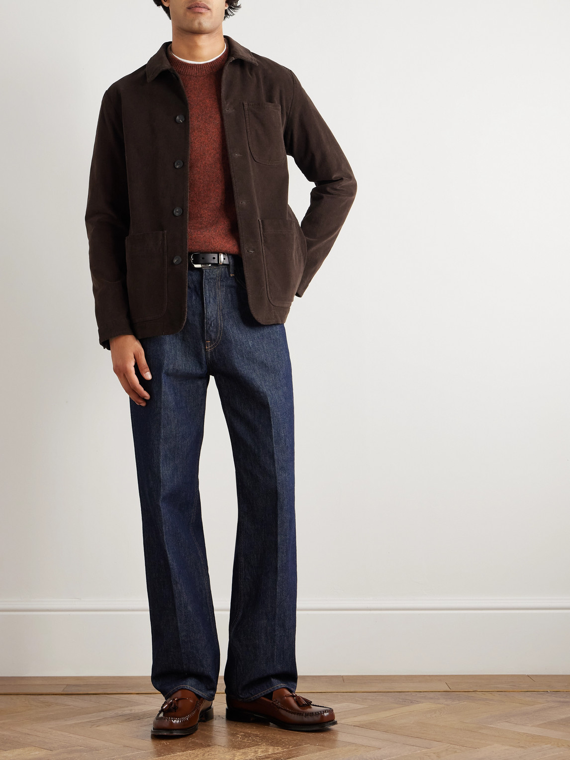 Altea Garment-dyed Cotton-blend Corduroy Overshirt In Brown