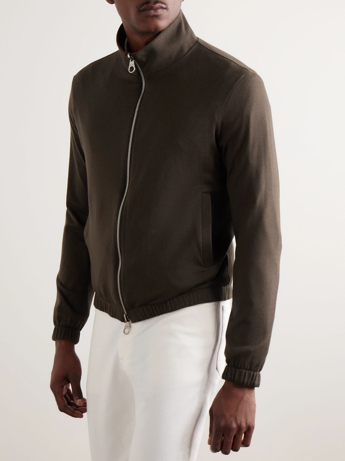 LOROPIANA 리버시블 패딩 윈드메이트 스톰 시스템 나일론 캐시미어 블루종 자켓