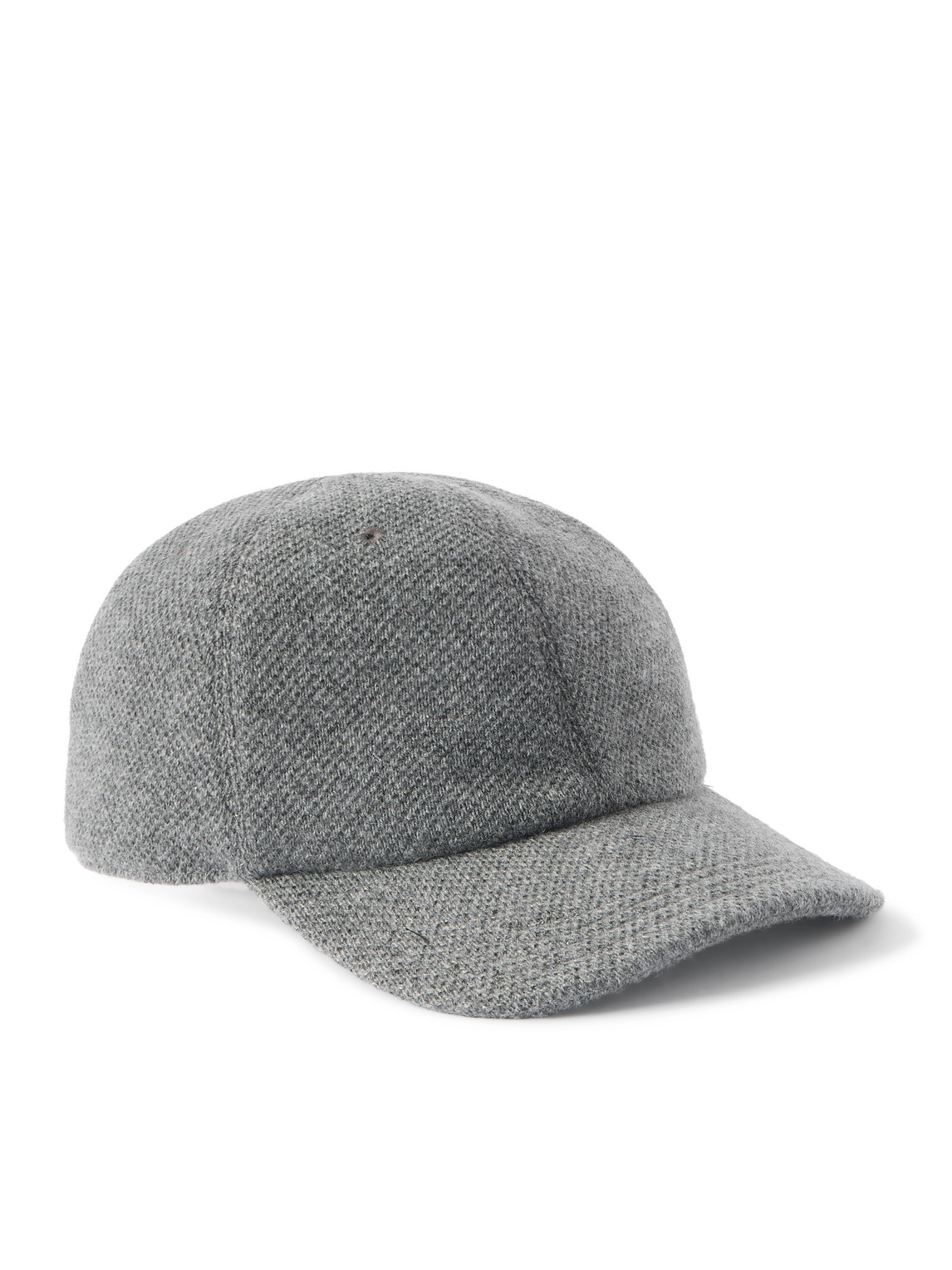 Kiton Logo-embroidered Cashmere Baseball Cap In Gray