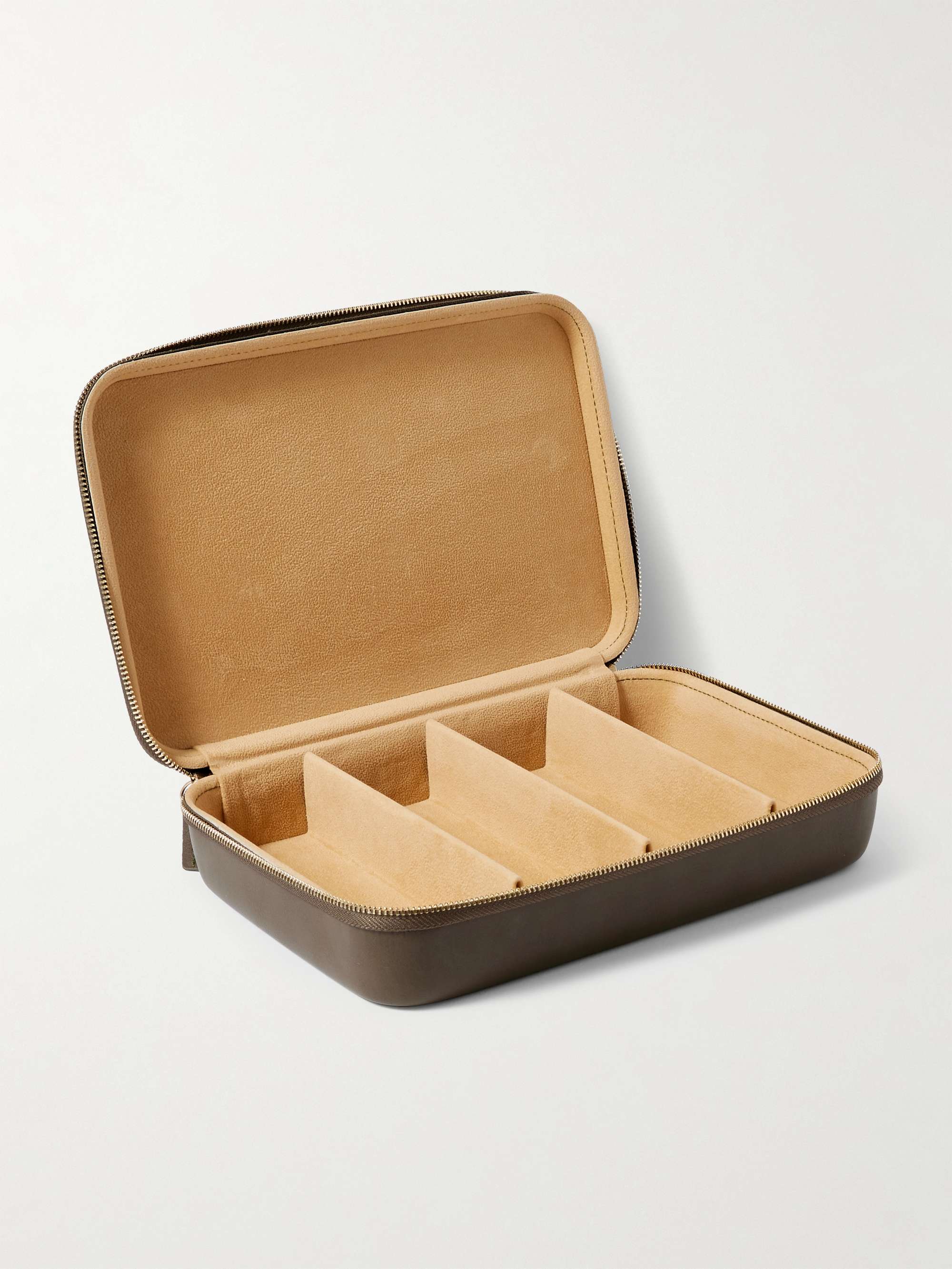 GARRETT LEIGHT CALIFORNIA OPTICAL علبة Collector's Case للنظارات من جلد السويد الصناعي