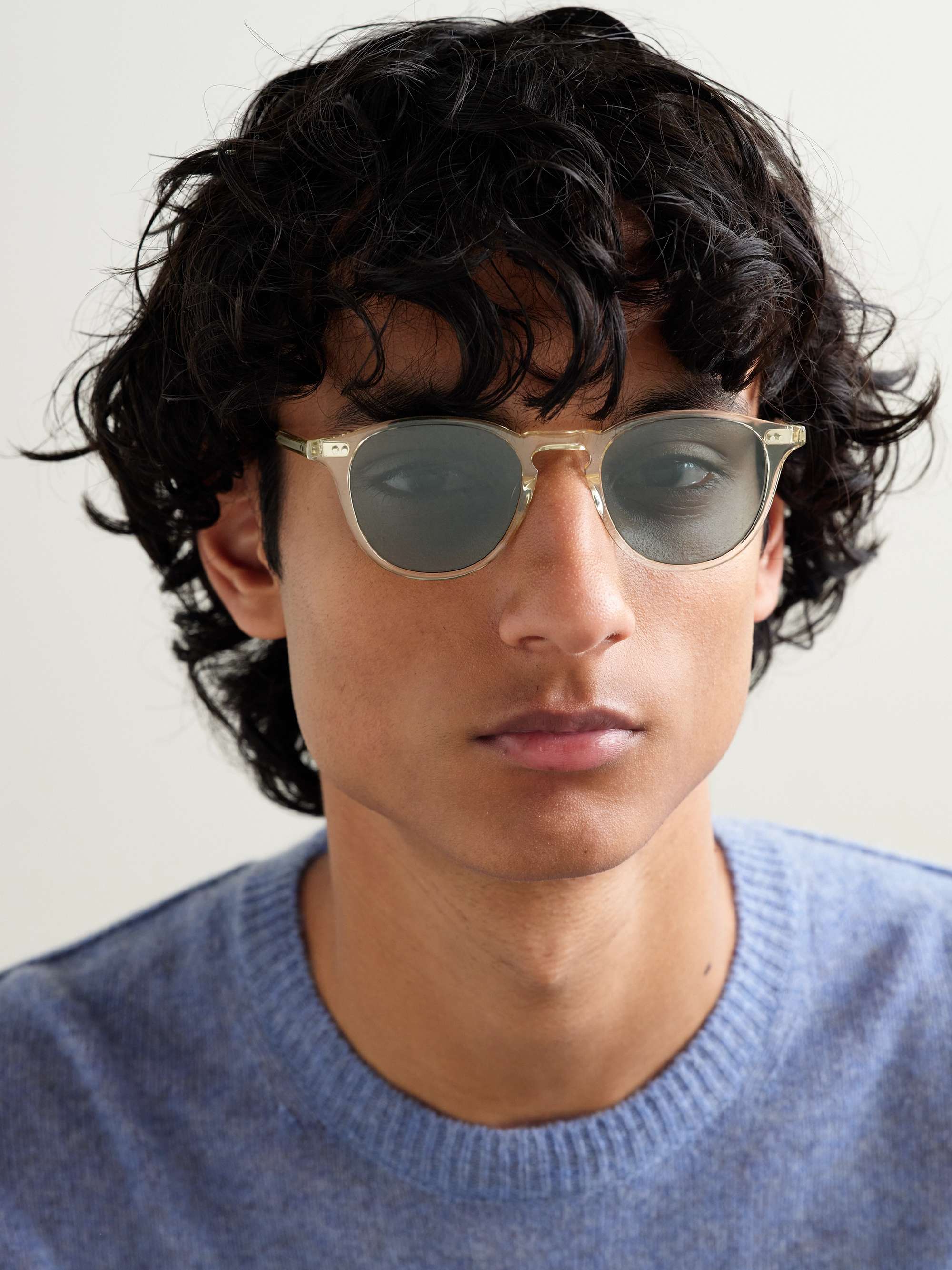 GARRETT LEIGHT CALIFORNIA OPTICAL نظارات شمسية Hampton بإطار مستدير من الأسيتات