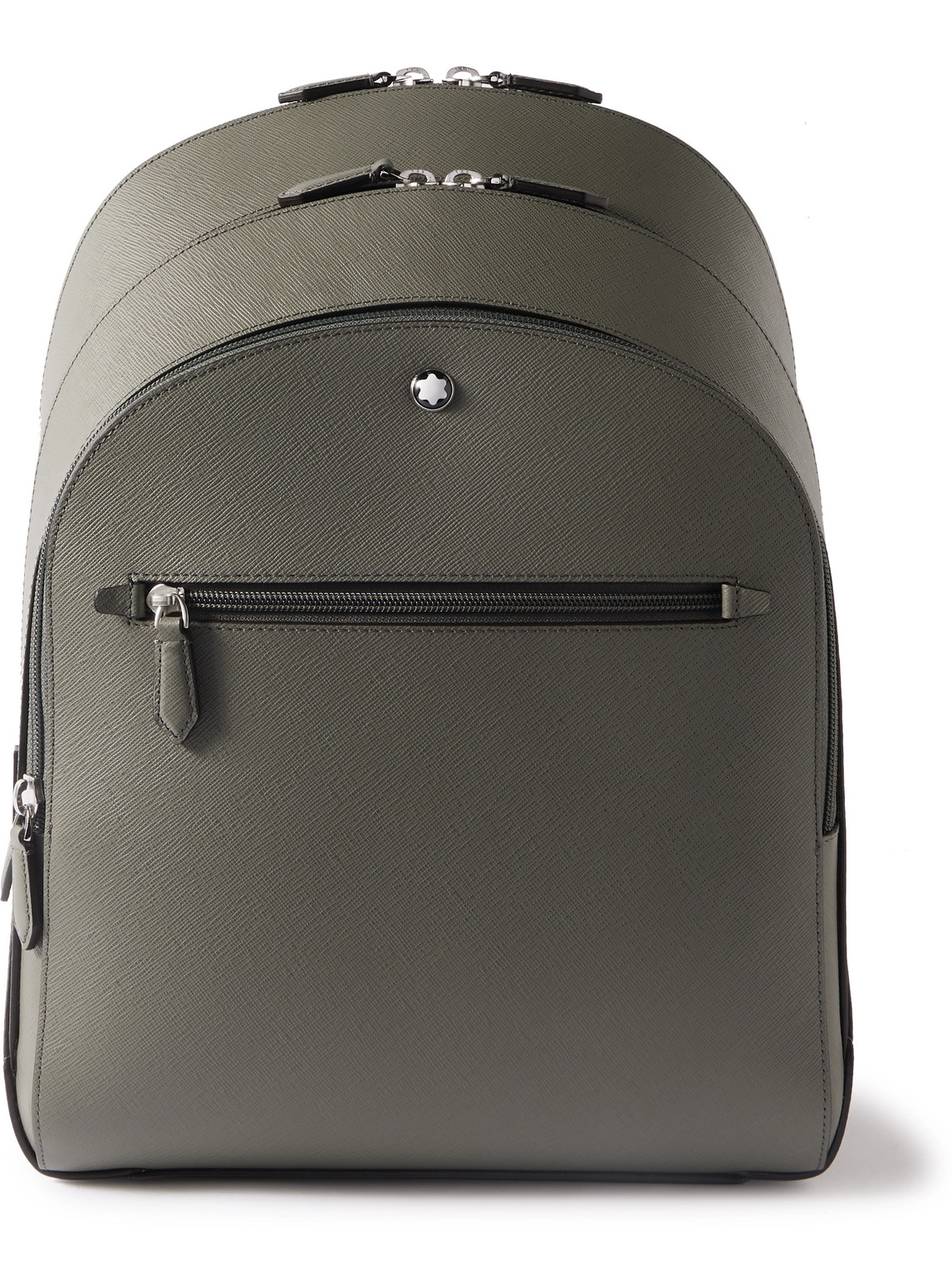 Montblanc Sartorial Medium Cross-grain Leather Backpack In Gray