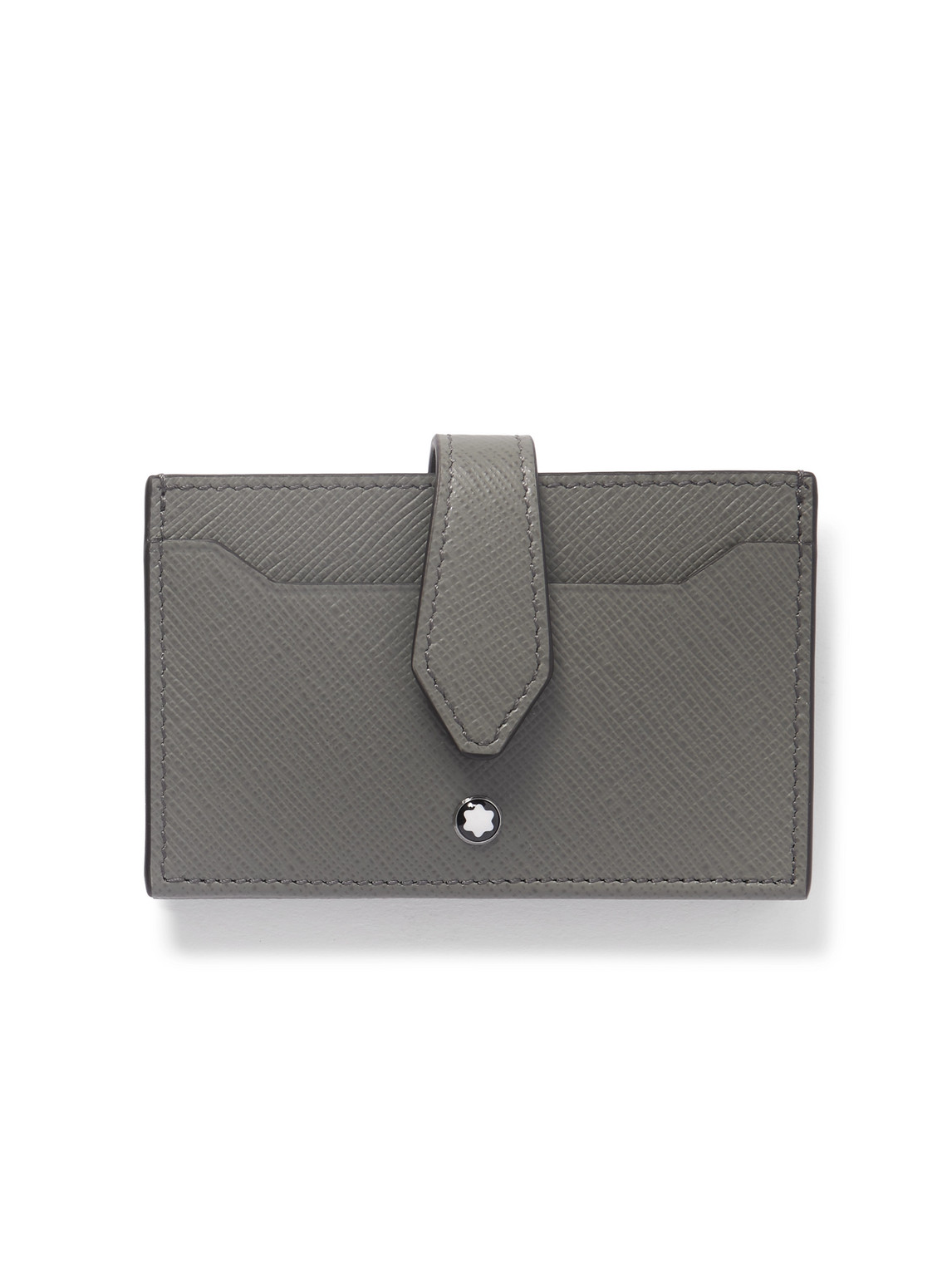 Montblanc Sartorial Cross-grain Leather Accordion Cardholder In Gray