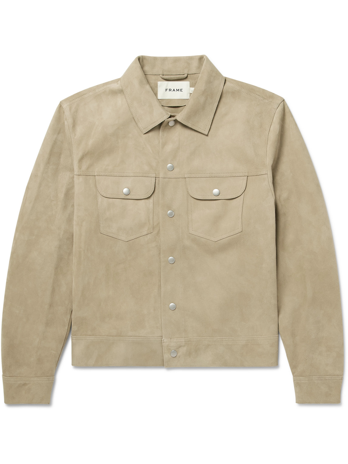 Frame Slim-fit Suede Trucker Jacket