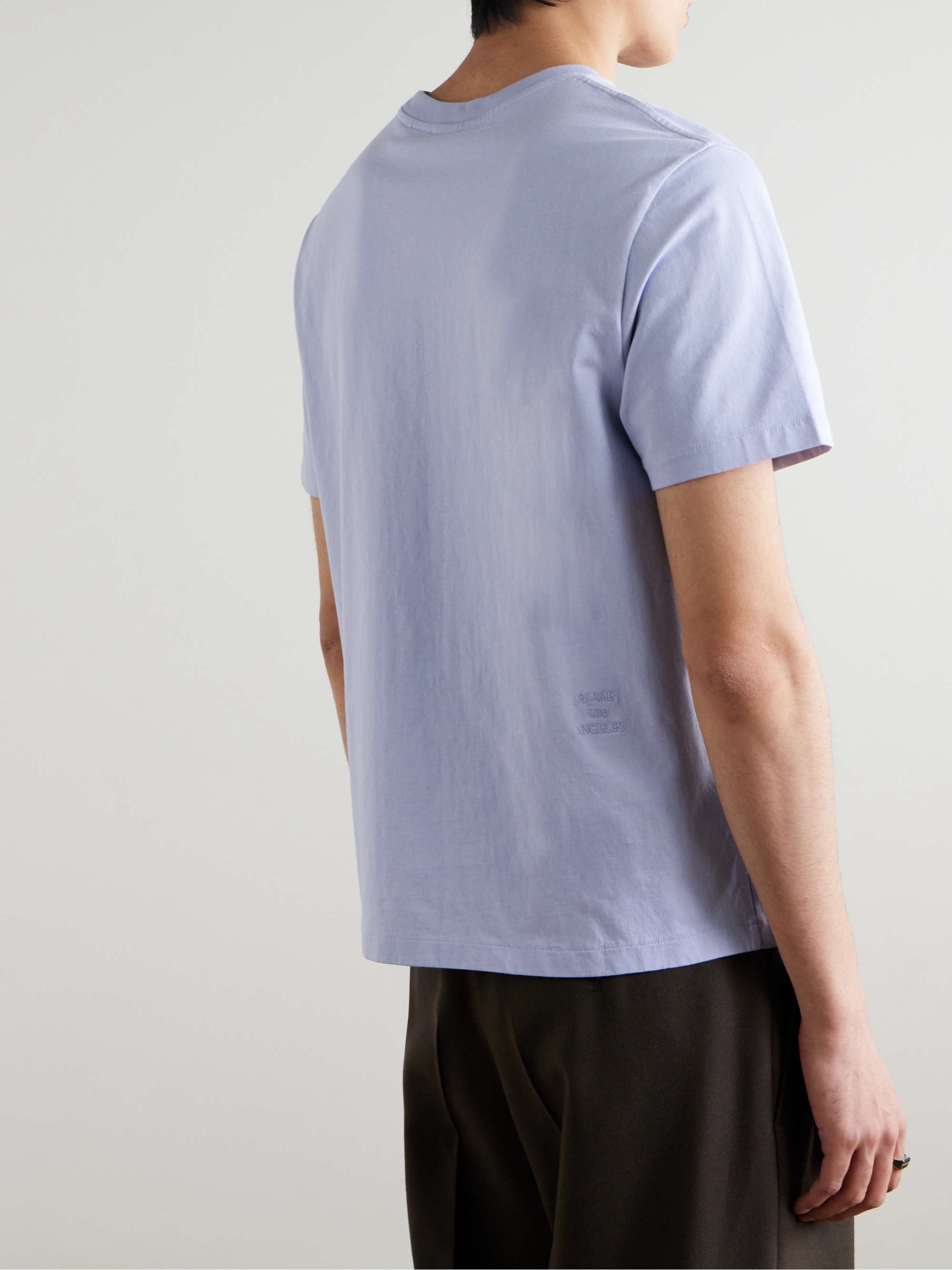 FRAME Logo-Embroidered Cotton-Jersey T-Shirt
