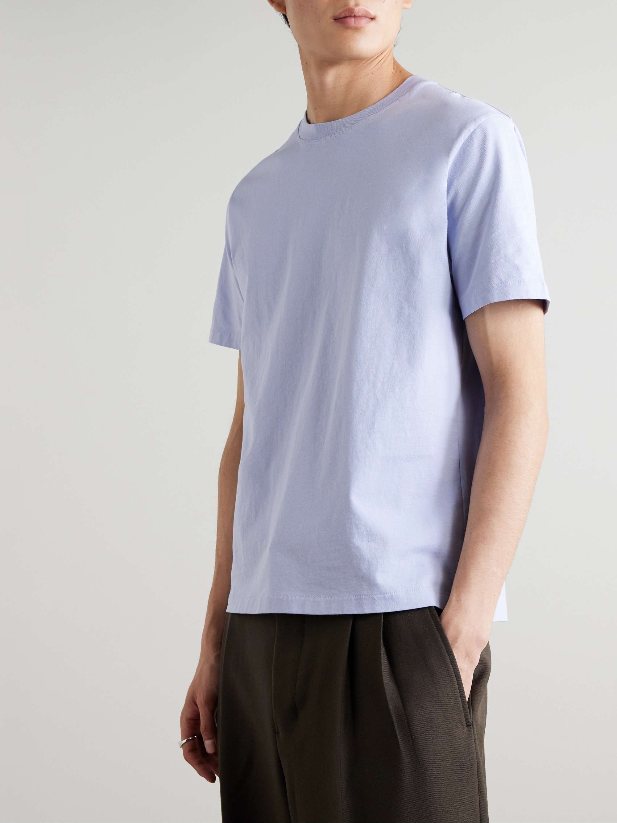 FRAME Logo-Embroidered Cotton-Jersey T-Shirt