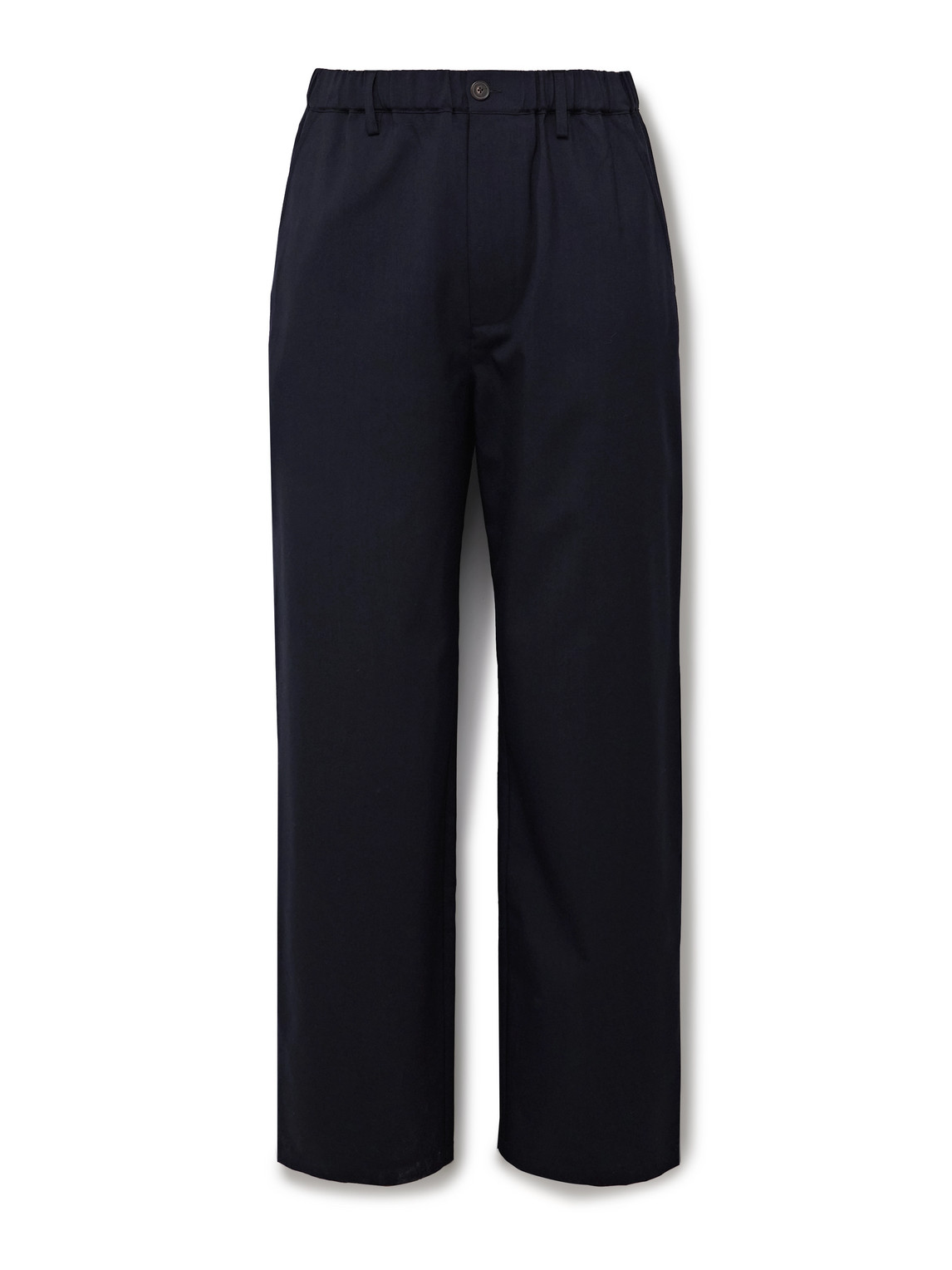 Easy Straight-Leg Wool-Twill Trousers