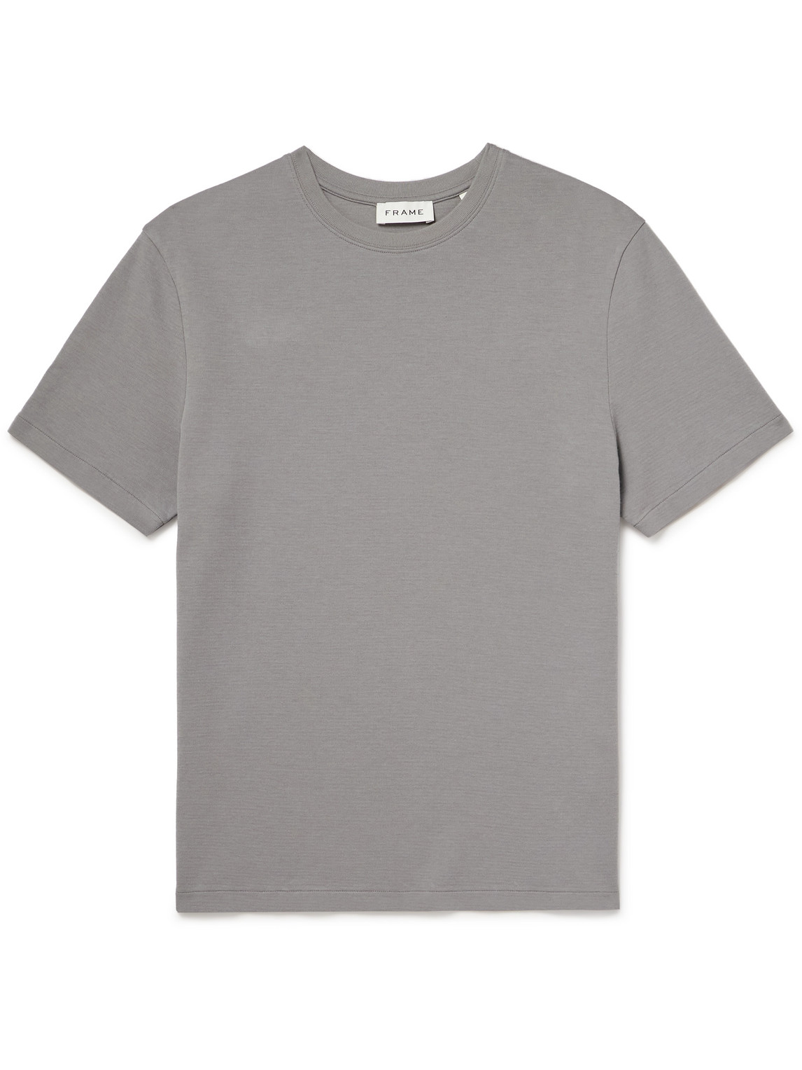 Frame Mens Crewneck Brand-embroidered Regular-fit Cotton-jersey T-shirt Storm Grey