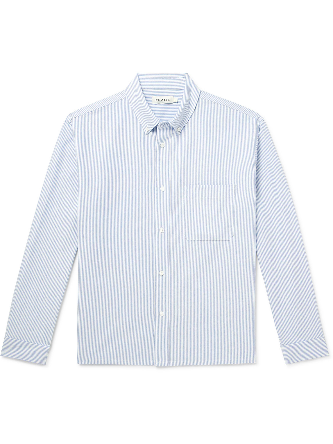 Button-Down Collar Striped Cotton Shirt