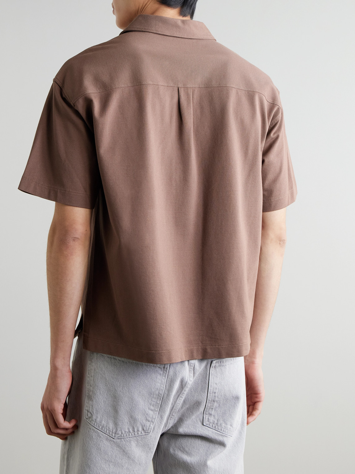 Frame Cotton-piqué Shirt In Brown