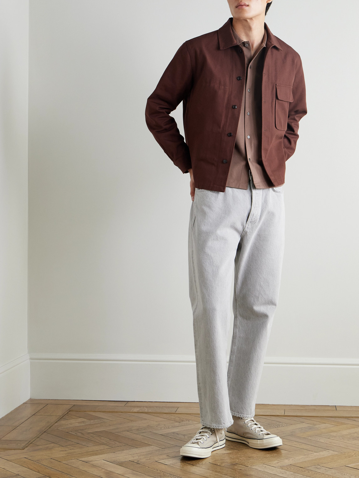 Frame Cotton-piqué Shirt In Brown