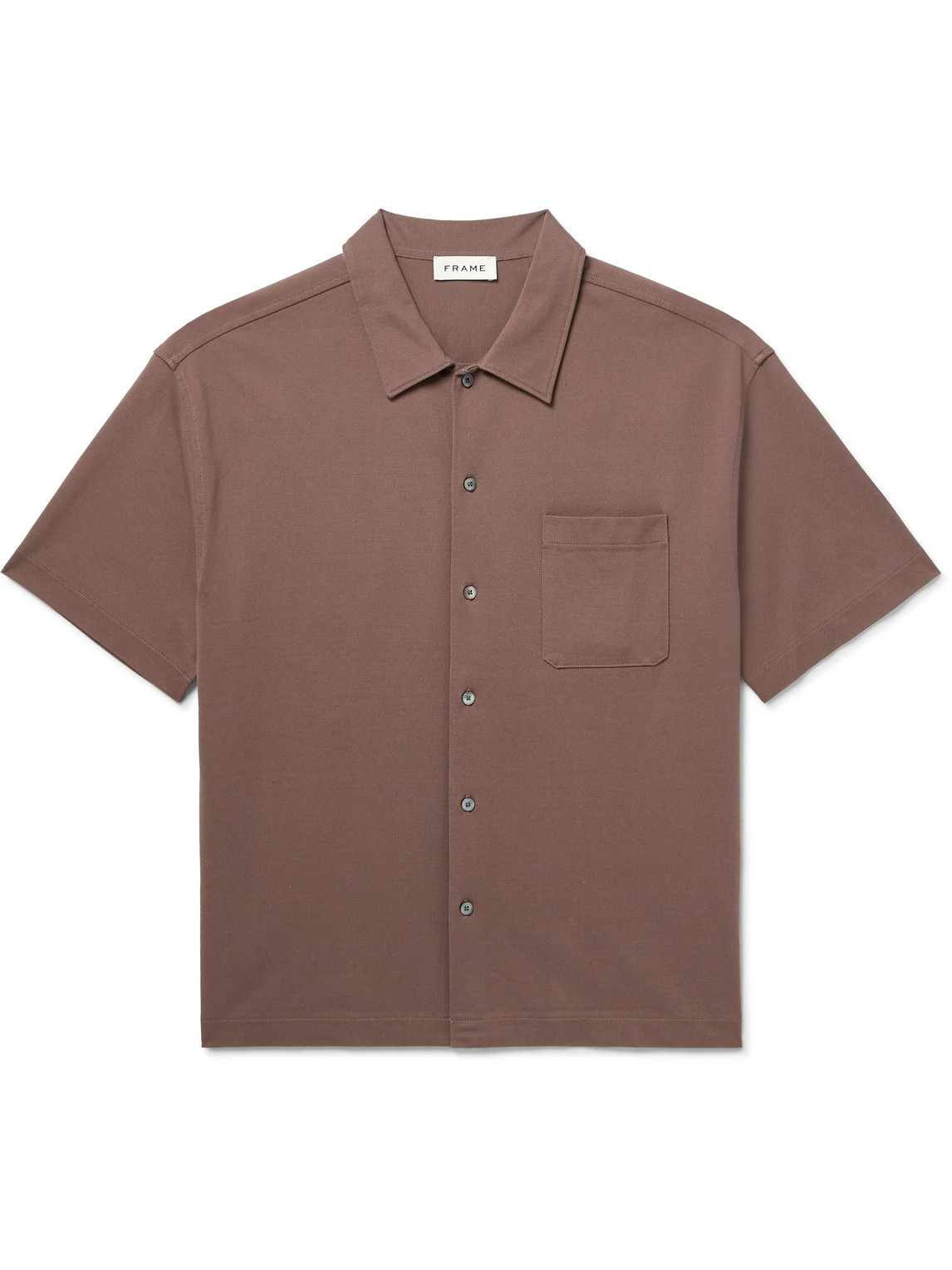 Frame Cotton-piqué Shirt In Brown