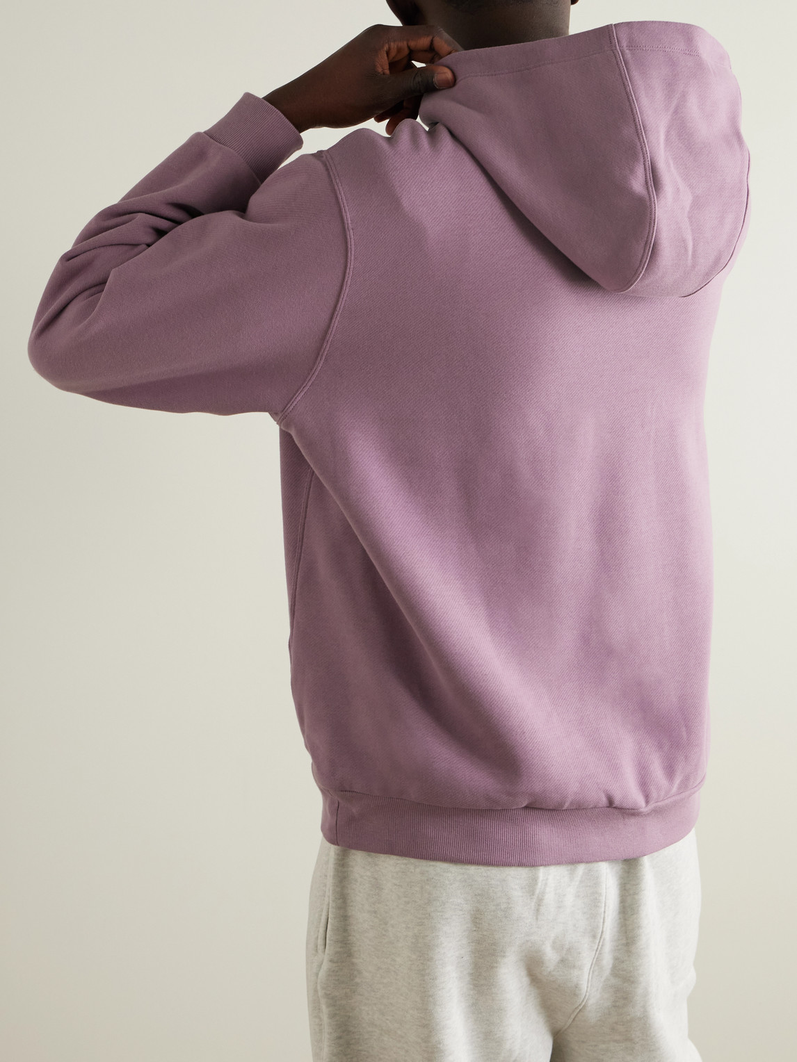 Lululemon Steady State Cotton-blend Jersey Hoodie In Purple