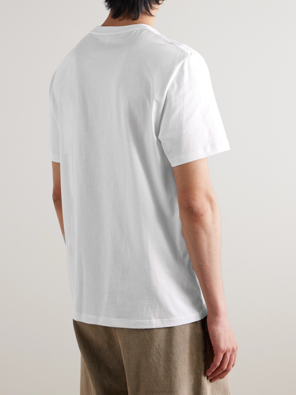 Loewe Logo-embroidered Cotton-jersey T-shirt In White