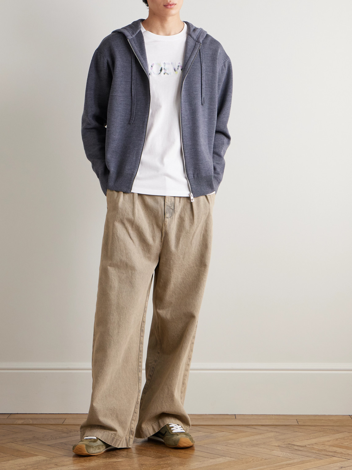 Loewe Logo-embroidered Cotton-jersey T-shirt In White