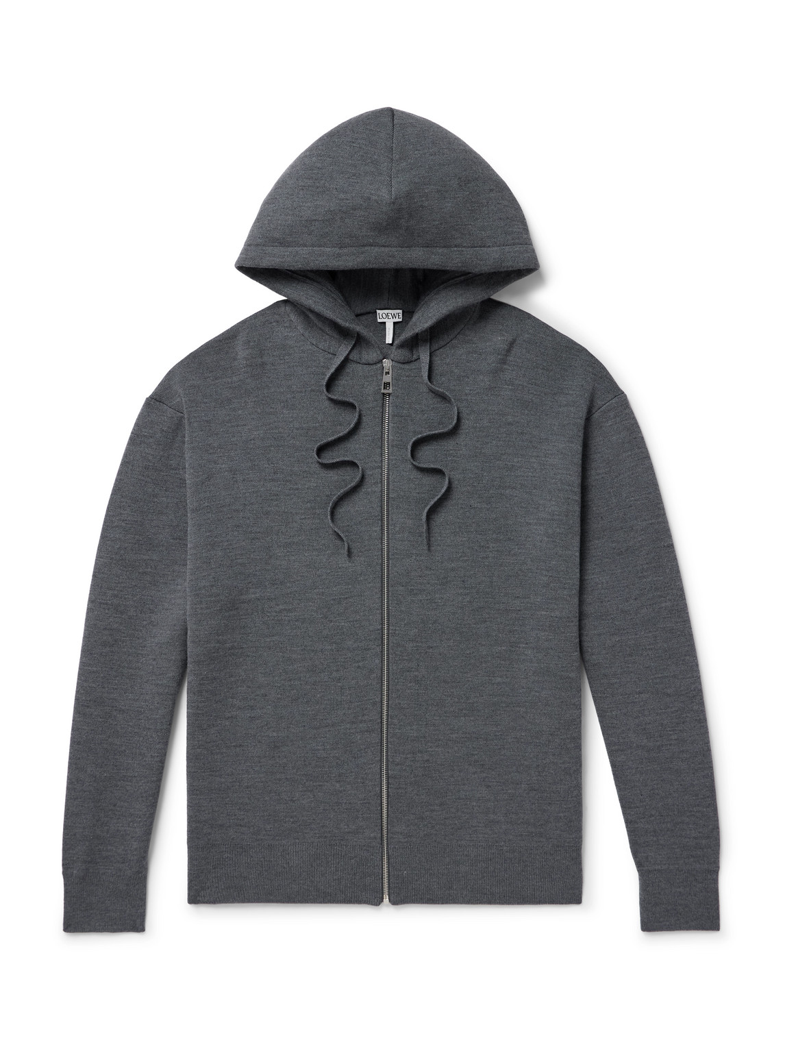Logo-Embossed Wool-Blend Zip-Up Hoodie