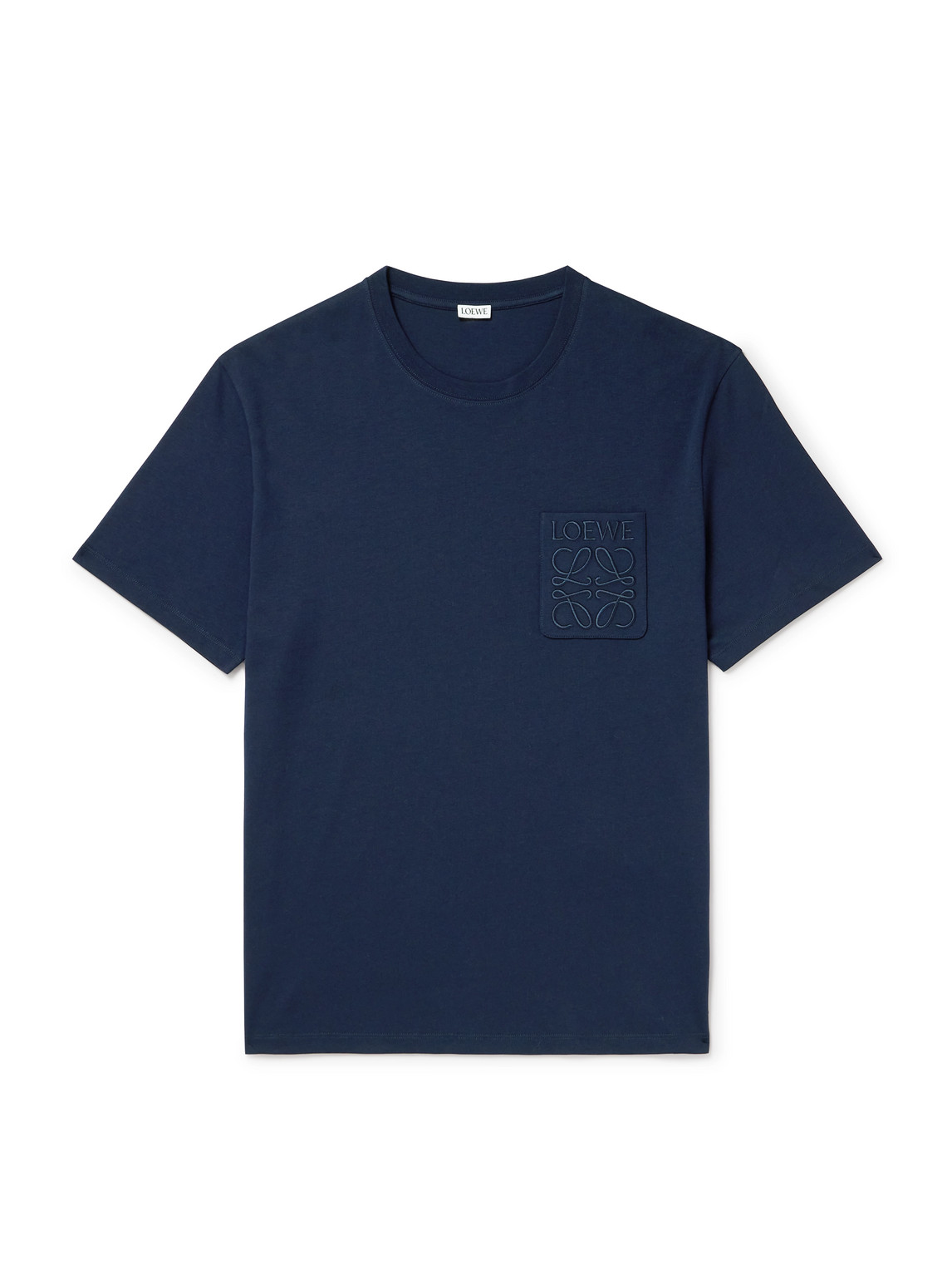 Loewe Logo-embroidered Cotton-jersey T-shirt In Blue