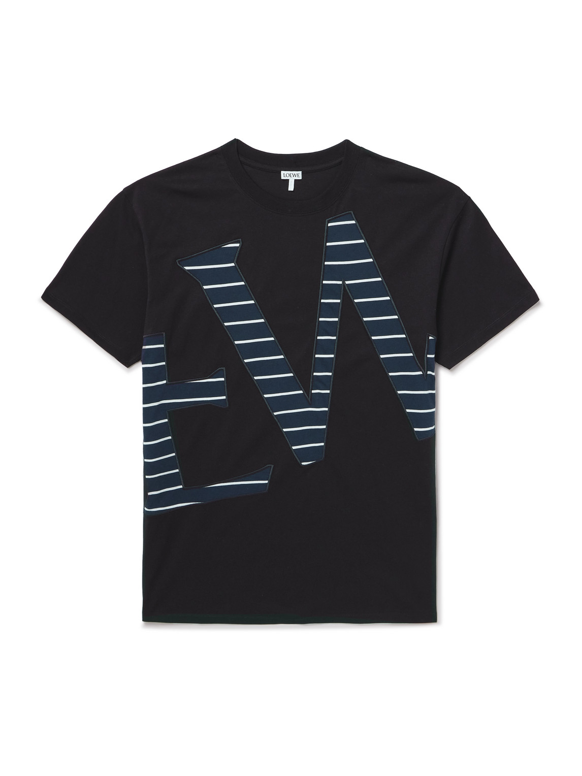 Loewe Logo-appliquéd Striped Cotton-jersey T-shirt