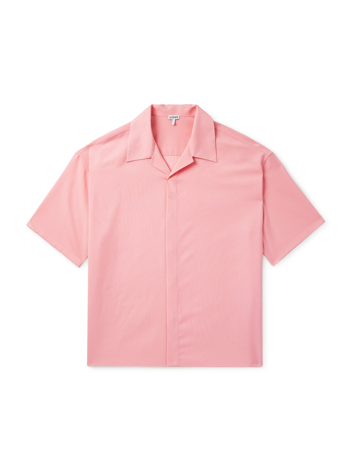 Loewe Wool-blend Short-sleeve Shirt In Pink