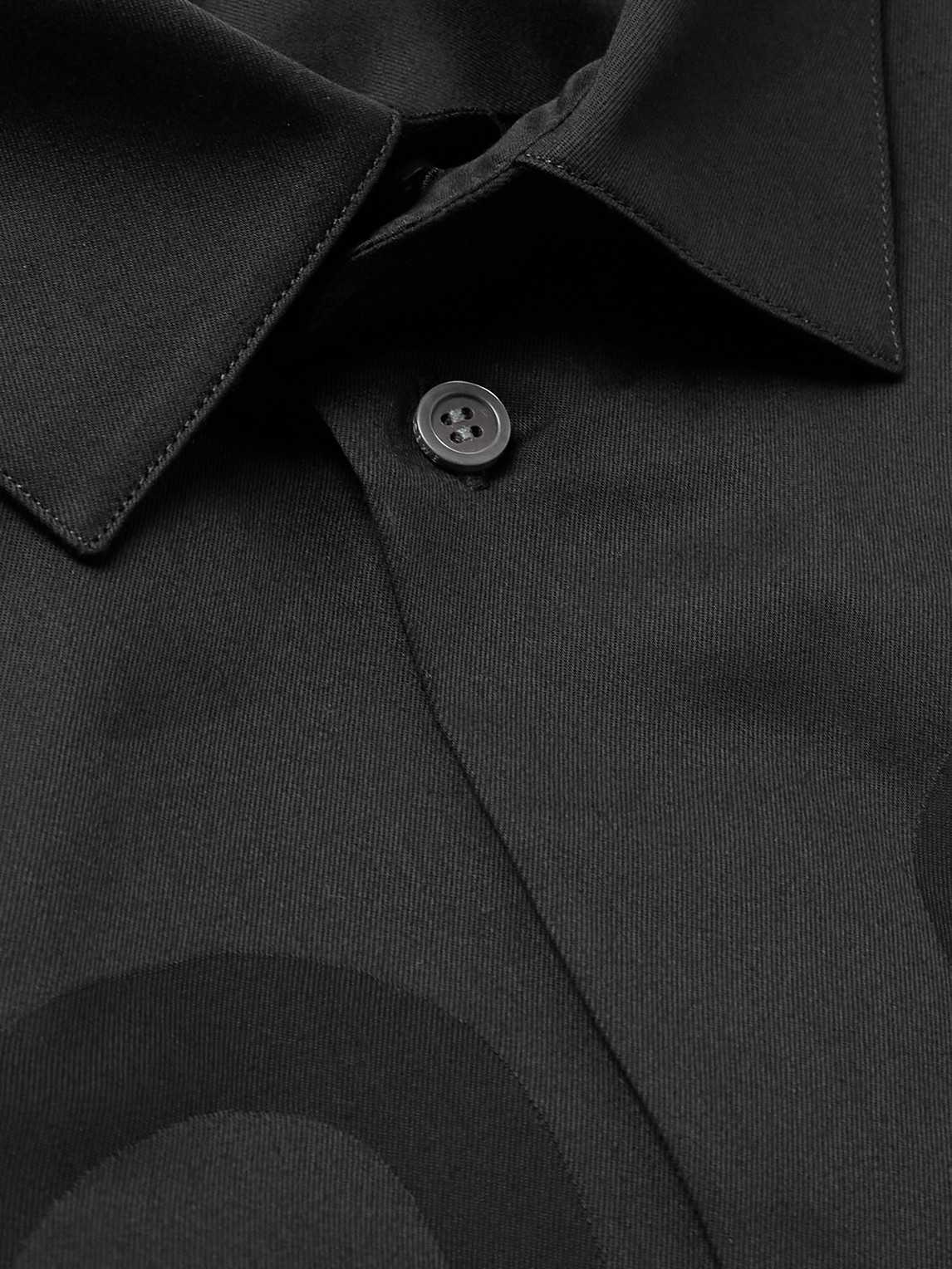 Loewe Anagram Logo-jacquard Cotton-twill Shirt In Black