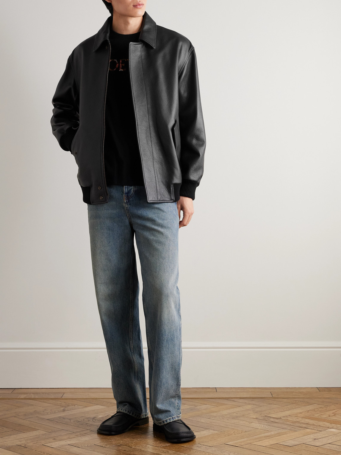 Loewe Logo-embroidered Cotton-jersey T-shirt In Black