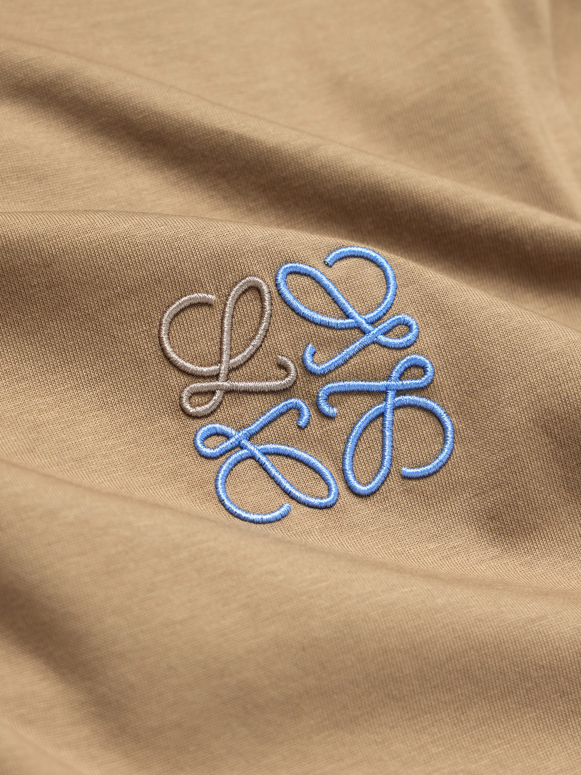 Loewe Slim-fit Logo-embroidered Cotton-jersey T-shirt In Brown