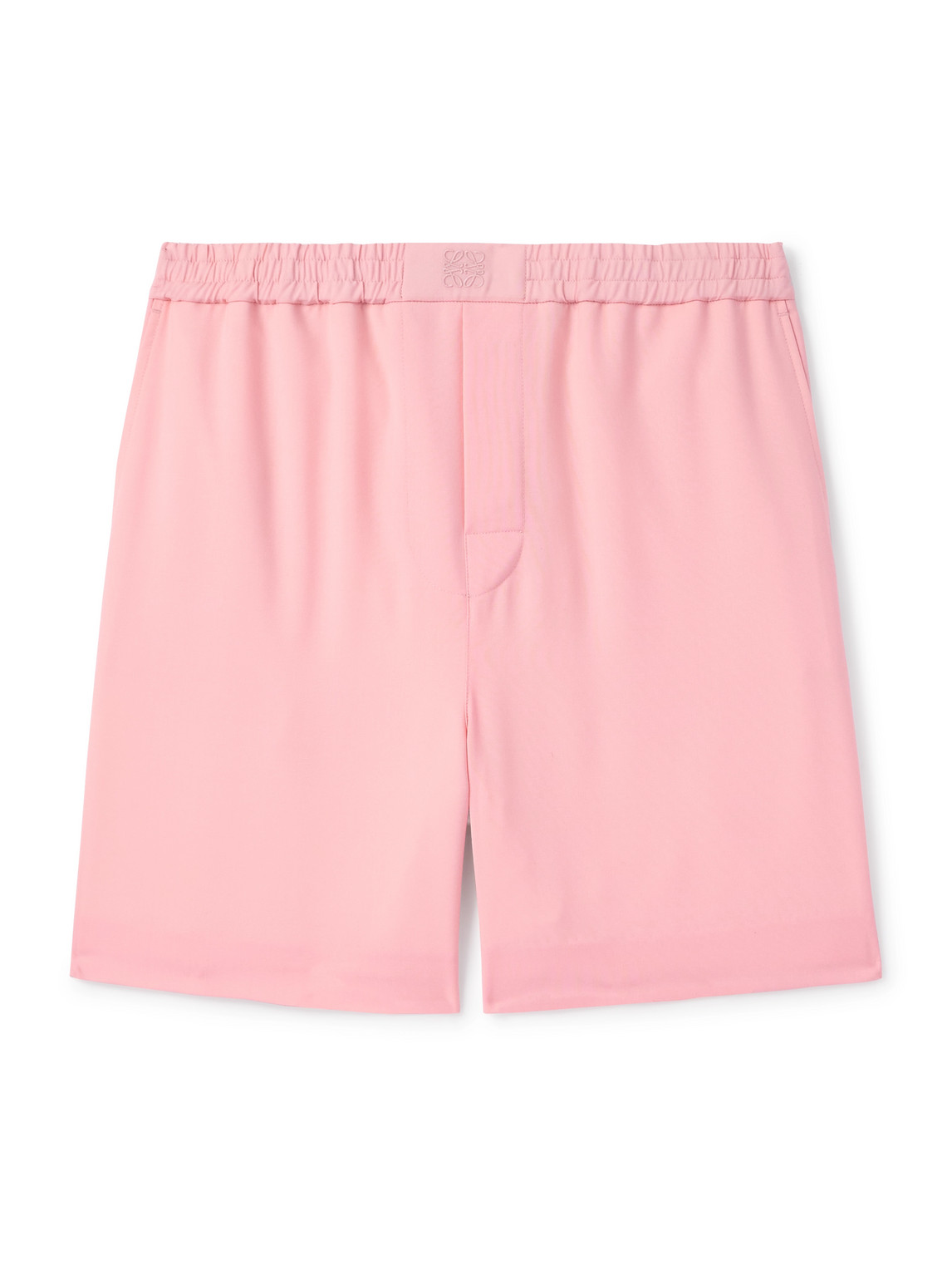 Straight-Leg Logo-Embroidered Wool Shorts