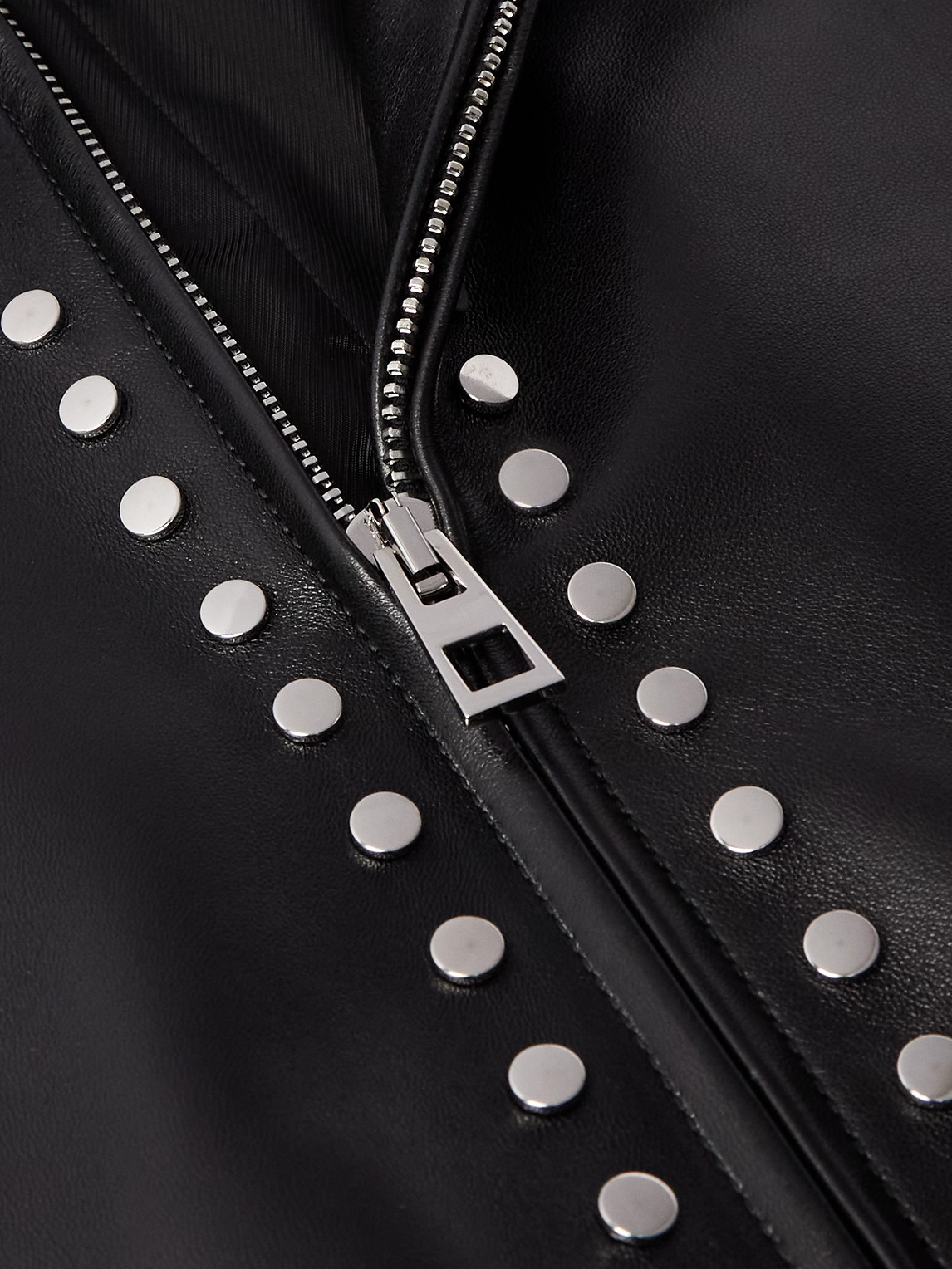 Loewe Studded Leather Bomber Jacket In Black