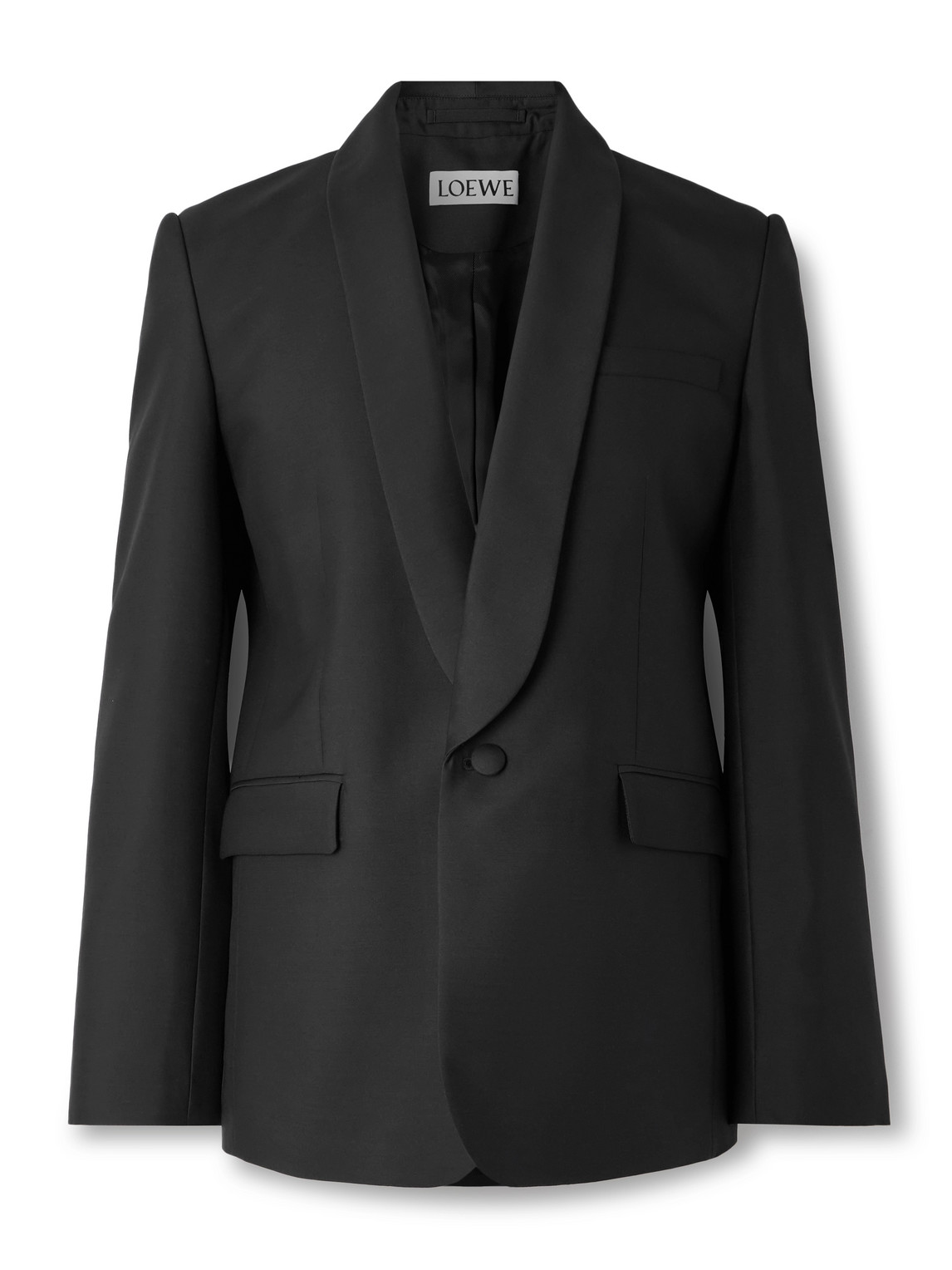Loewe Slim-fit Shawl-lapel Wool And Silk-blend Tuxedo Jacket In Black