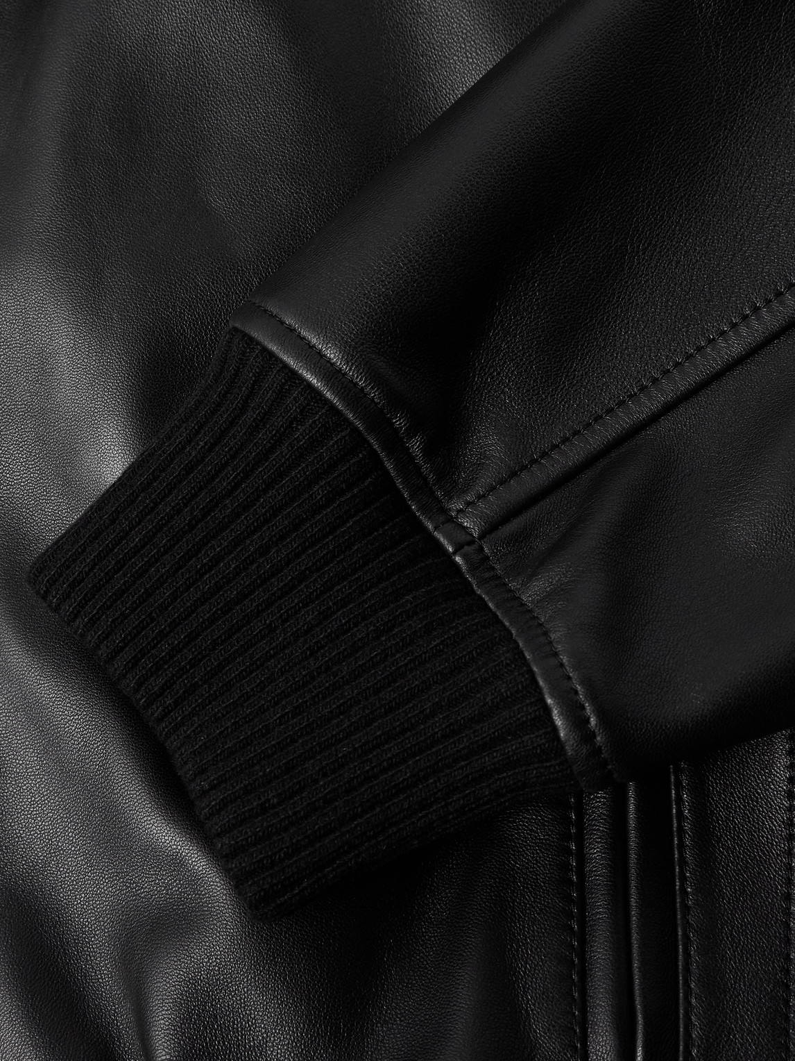 Loewe Leather Hooded Bomber Jacket In Black